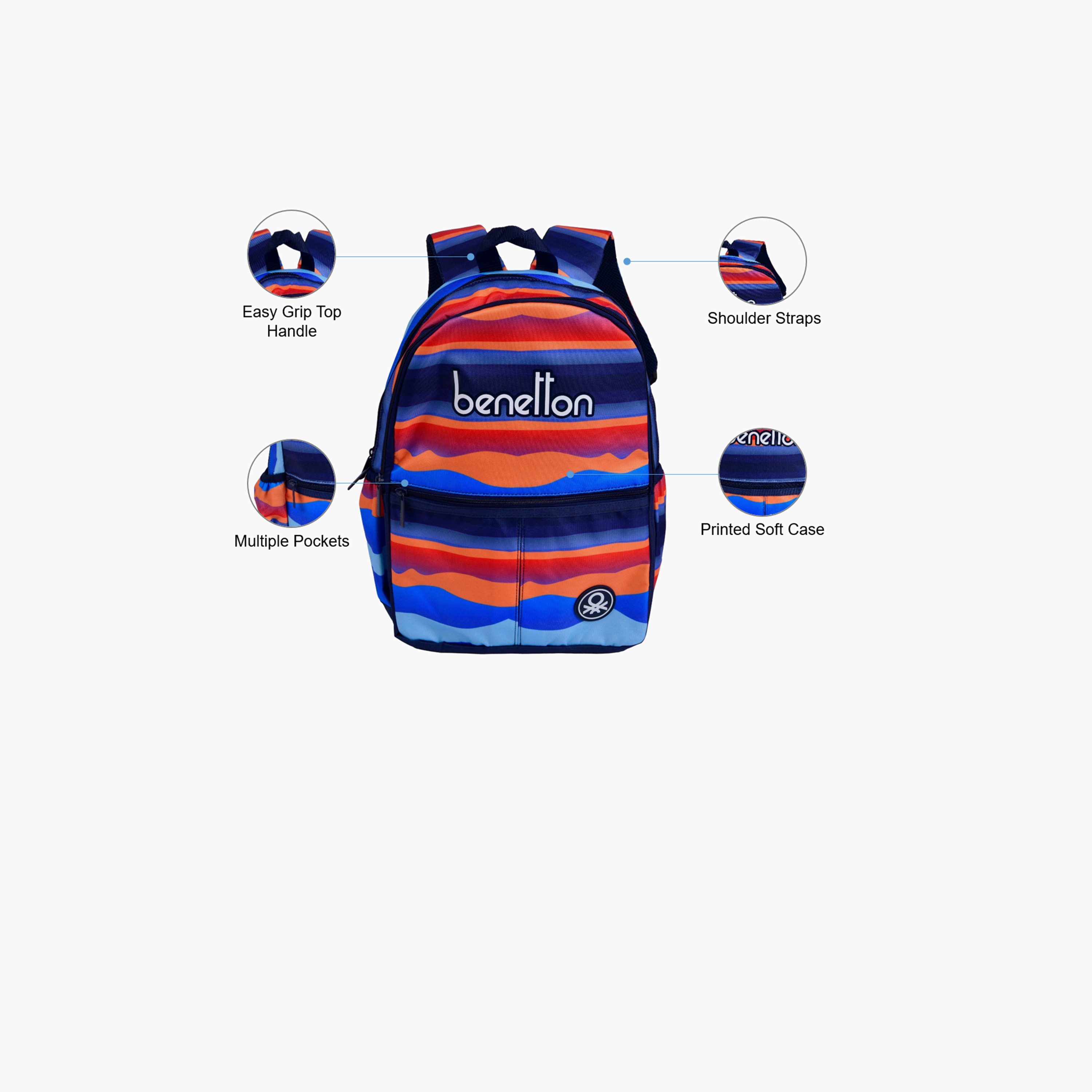 United Colors of Benetton 27 L Backpack, Polyester, Adjustable Shoulder Straps | 13418-school-bagsandbackpacks-backpacks-image-3