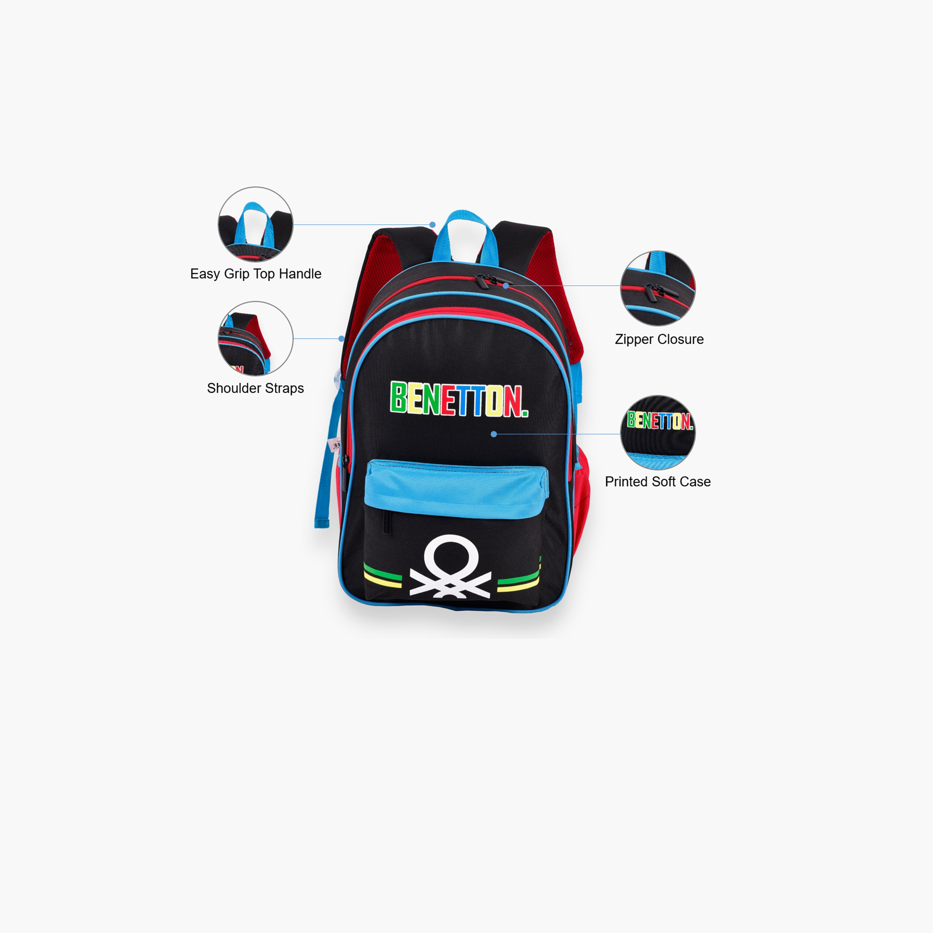 United Colors of Benetton 27 L Backpack, Polyester, Adjustable Shoulder Straps | 13422-school-bagsandbackpacks-backpacks-image-3