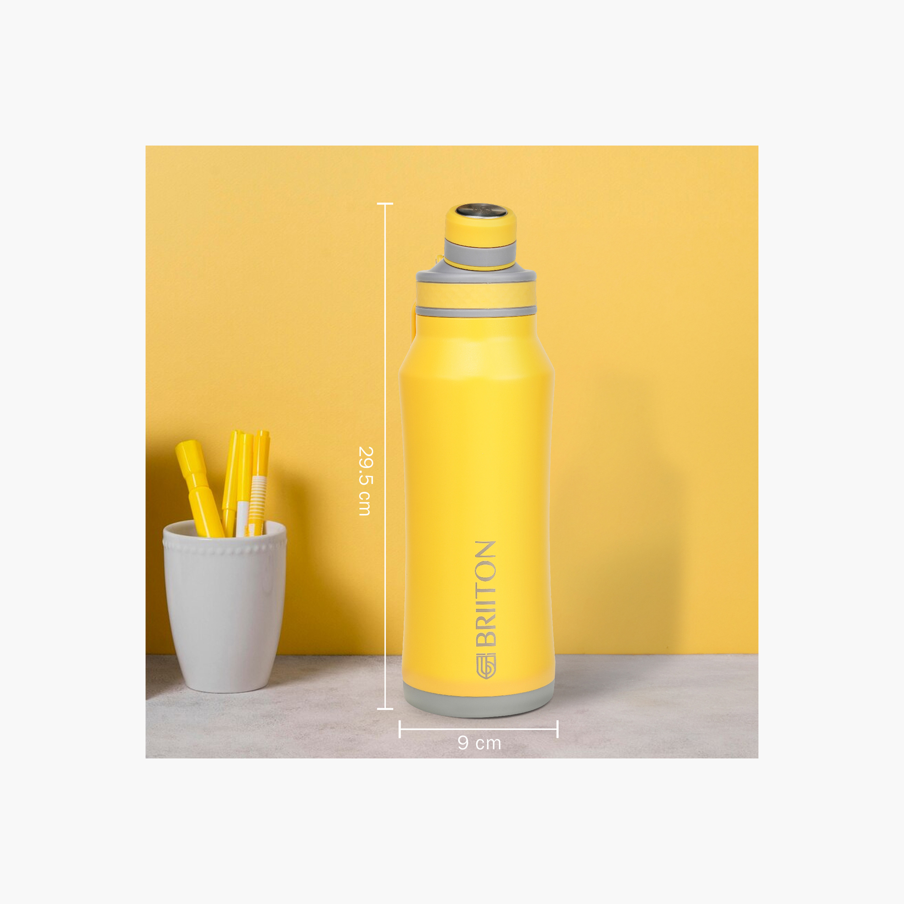 قارورة مياه ستانلس ستيل معزولة بطبعات من بريتون - 1 لتر-household-dining-drinkserveware-bottles-image-3