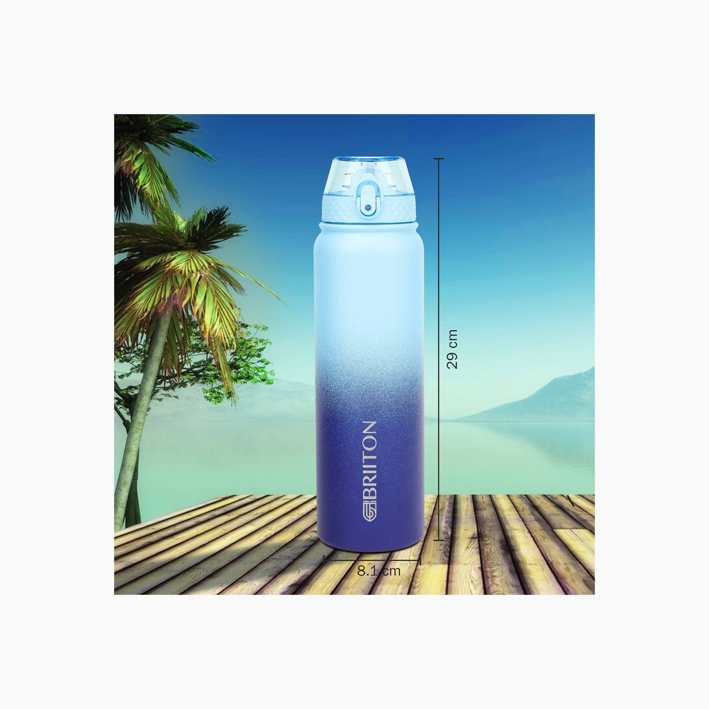 قاروة ماء ستانلس ستيل عازلة للحرارة بلون متدرج من بريتون - 1 لتر-household-dining-drinkserveware-bottles-image-3