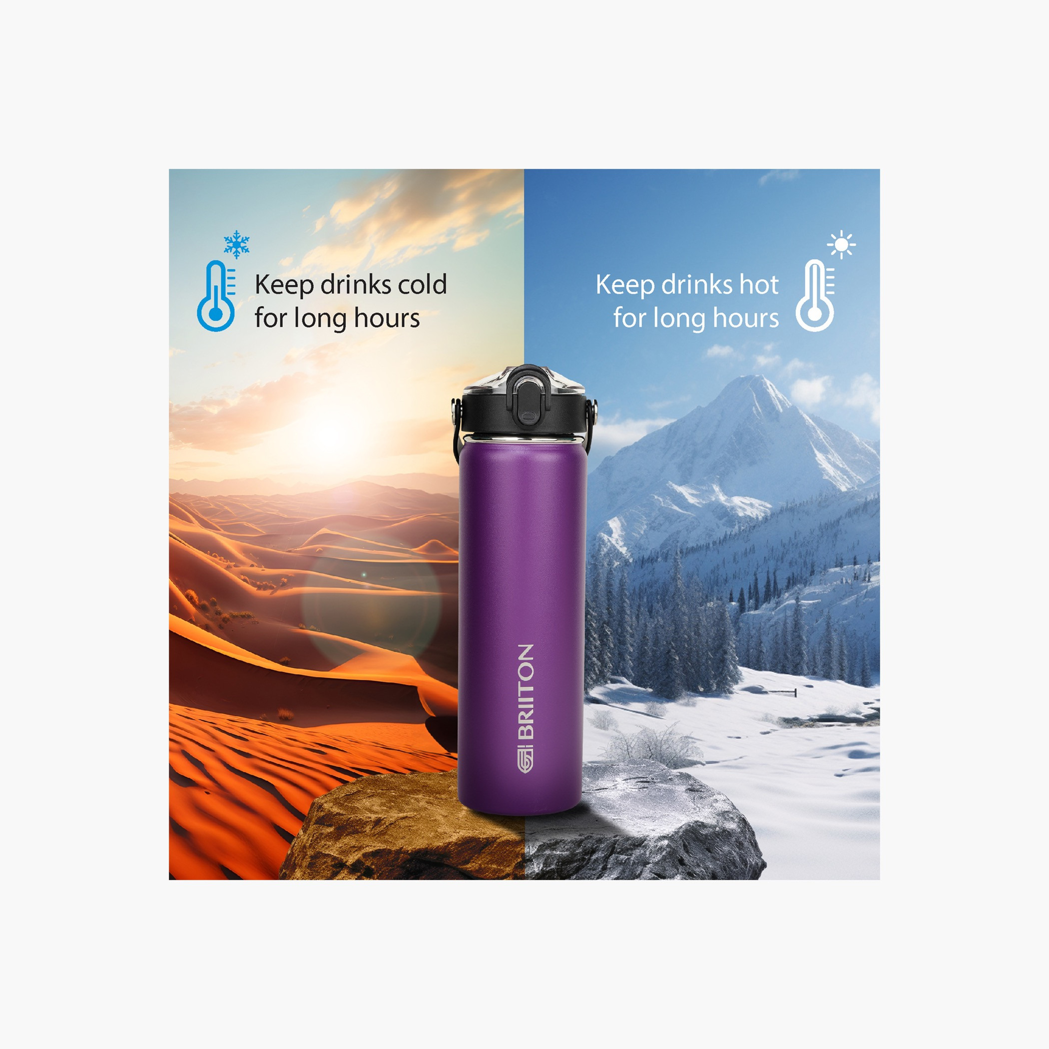 Briiton Logo Print Insulated Stainless Steel Water Bottle - 750 ml-household-dining-drinkserveware-bottles-image-3