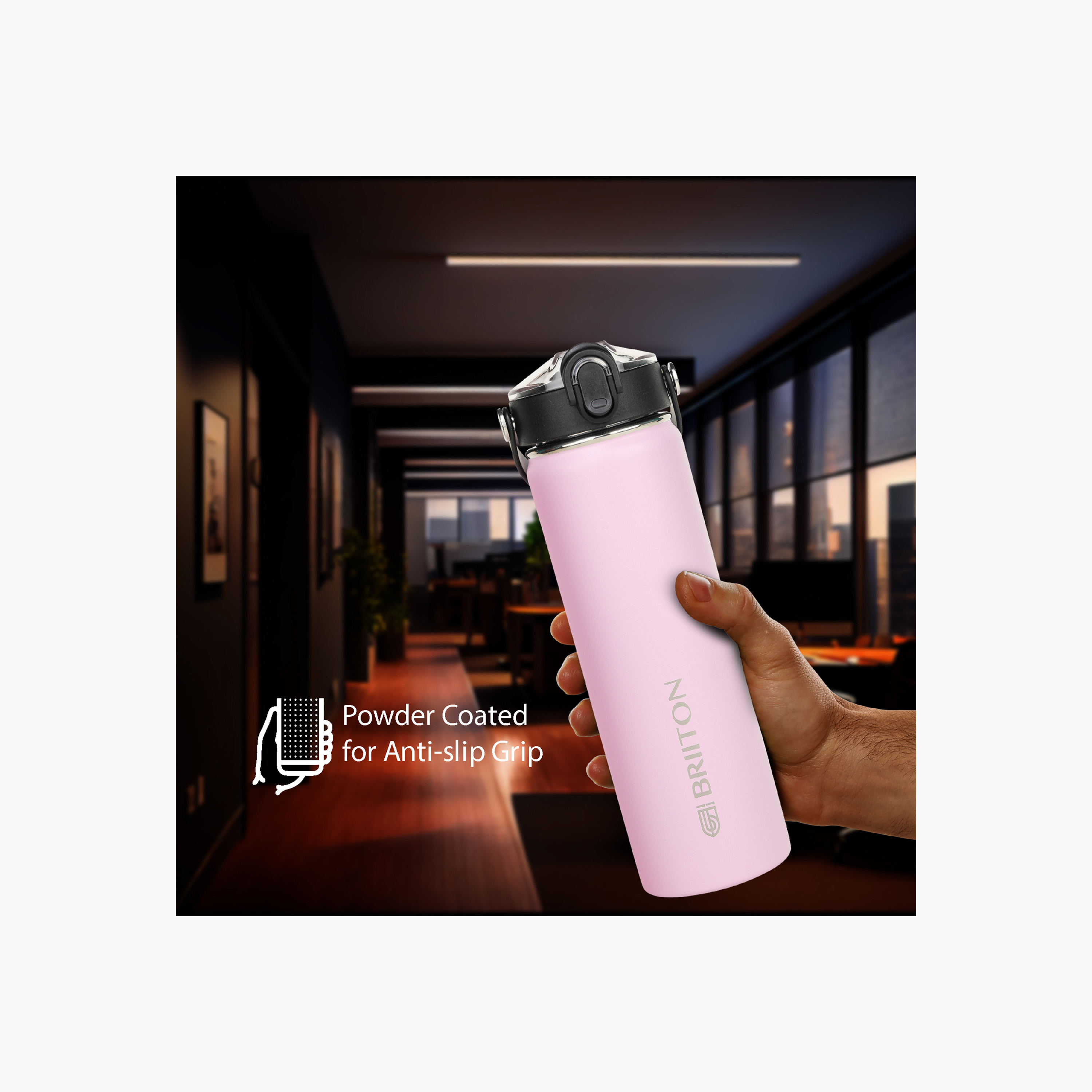 Briiton Logo Print Insulated Stainless Steel Water Bottle - 750 ml-household-dining-drinkserveware-bottles-image-2