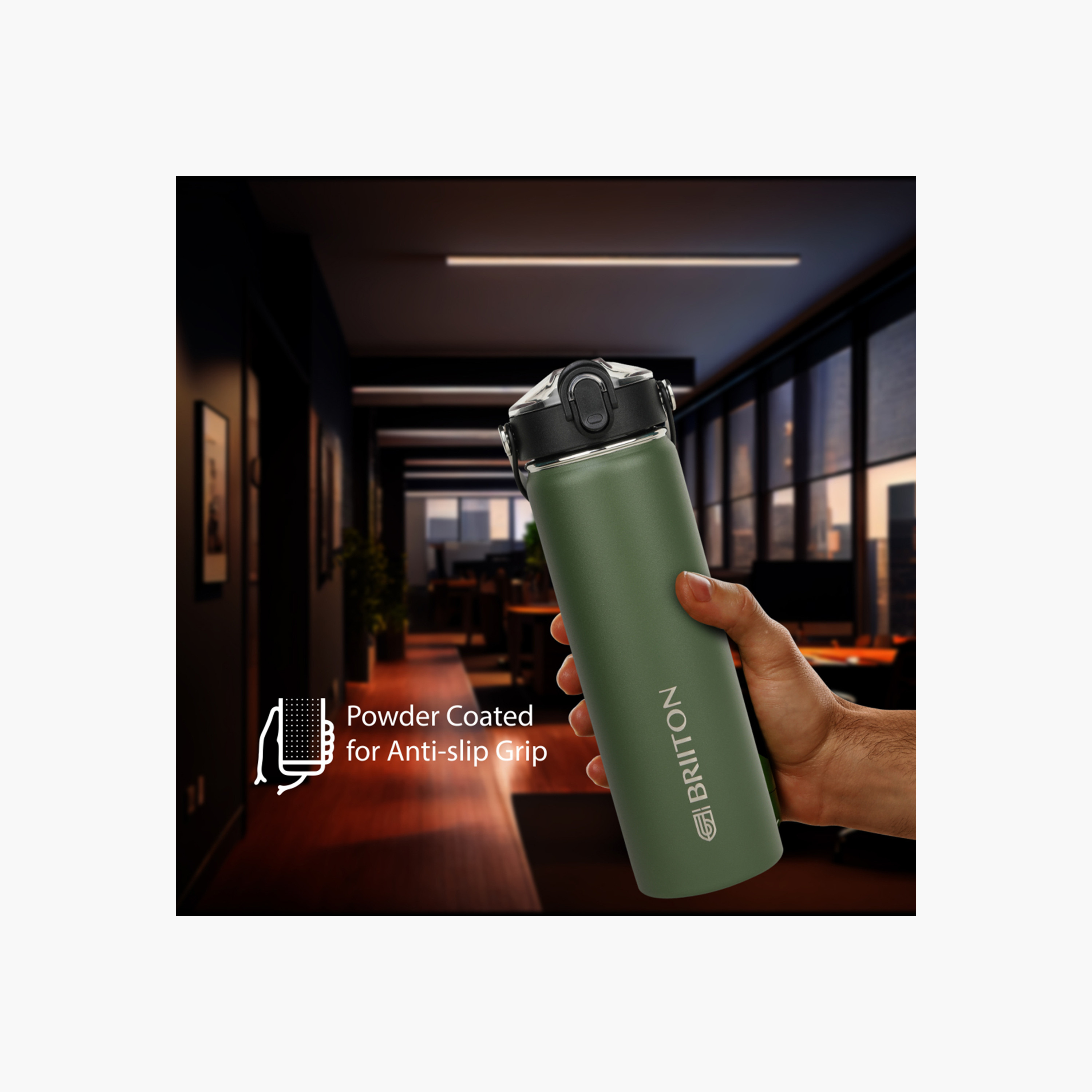 قارورة ماء ستانلس ستيل عازلة للحرارة بطبعات شعار من بريتون - 750 مل-household-dining-drinkserveware-bottles-image-2