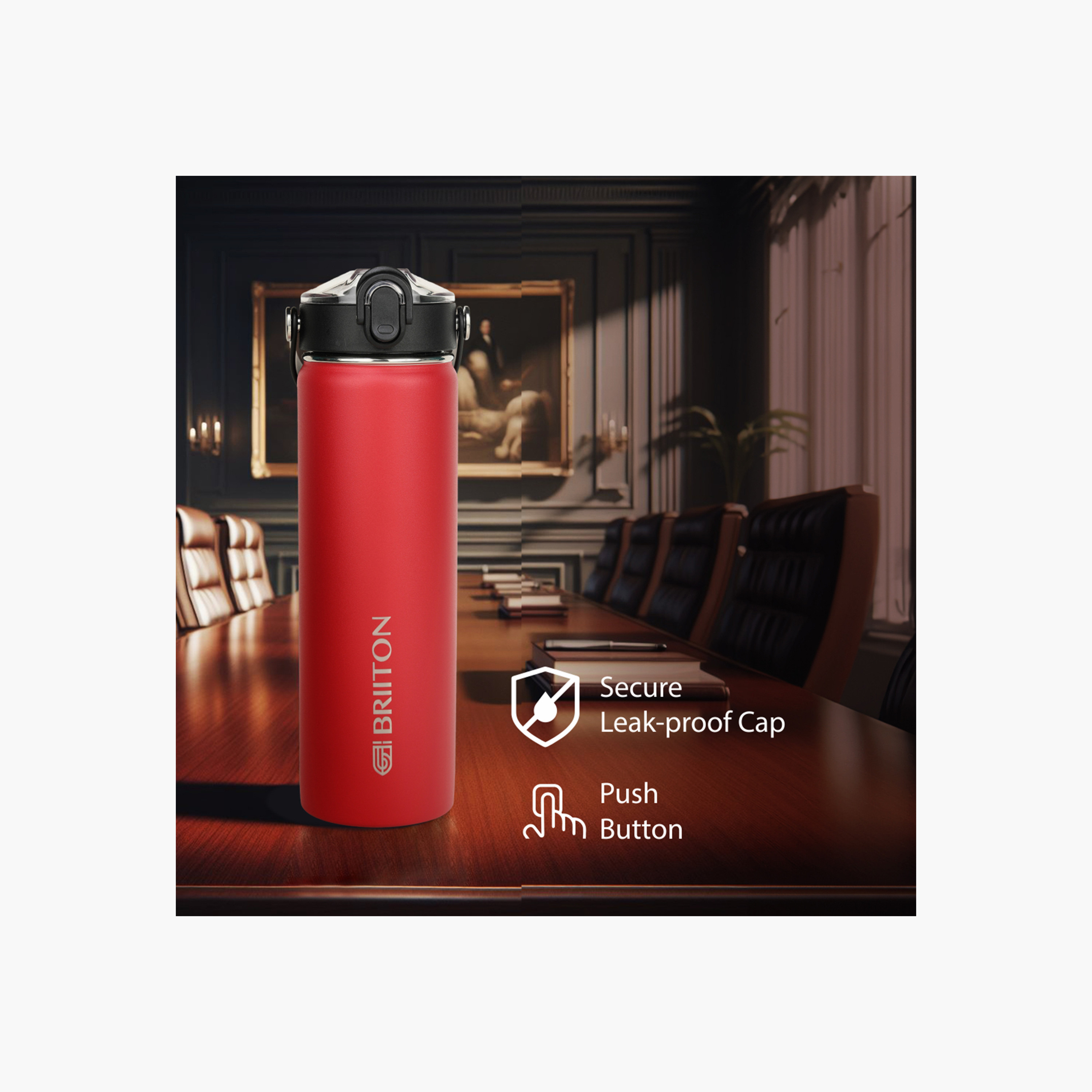 قارورة ماء ستانلس ستيل عازلة للحرارة بطبعات شعار من بريتون - 750 مل-household-dining-drinkserveware-bottles-image-2