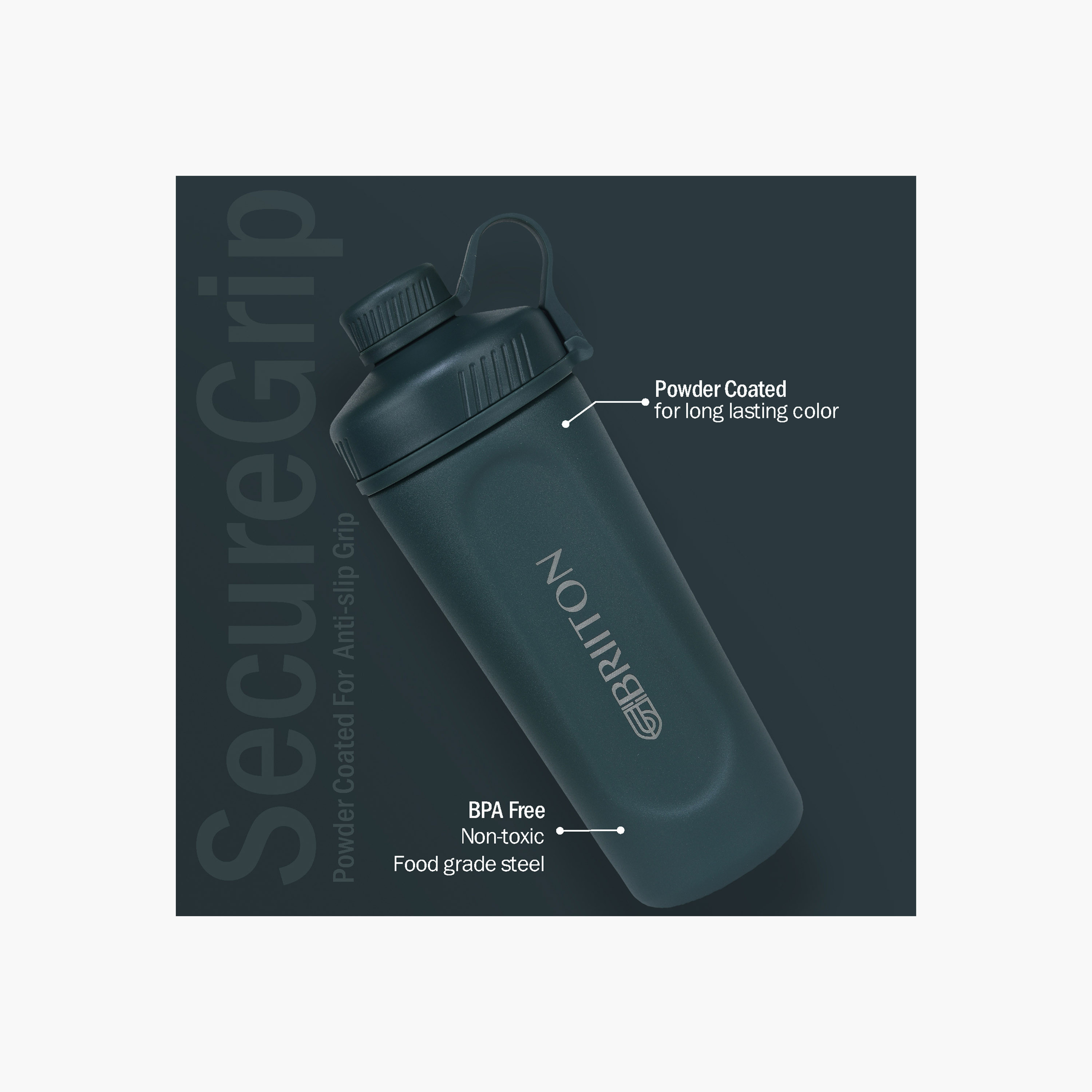 قاروة ماء ستانلس ستيل عازلة للحرارة بطبعات شعار من بريتون - 650 مل-household-dining-drinkserveware-bottles-image-2