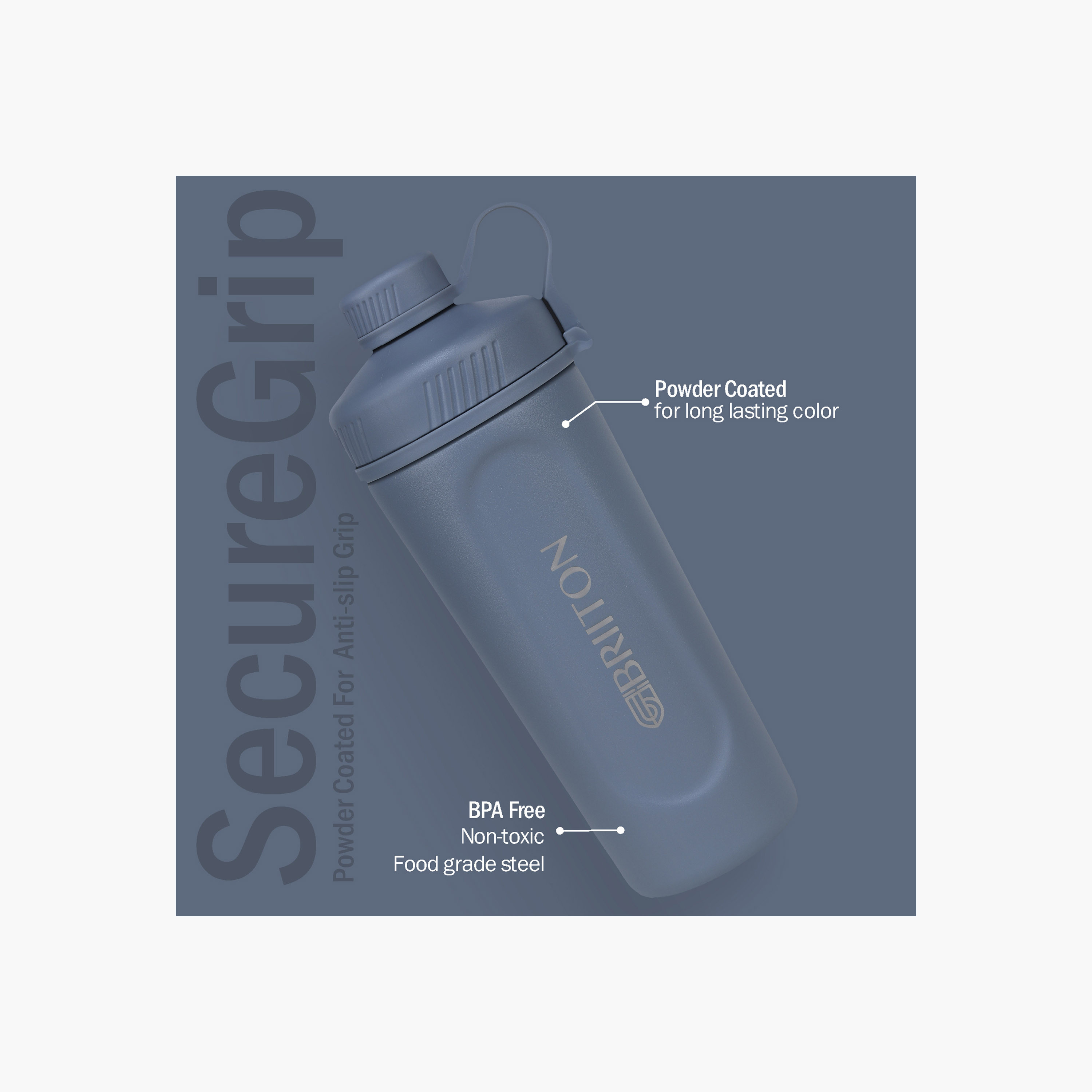 Briiton Logo Print Insulated Stainless Steel Water Bottle - 650 ml-household-dining-drinkserveware-bottles-image-2