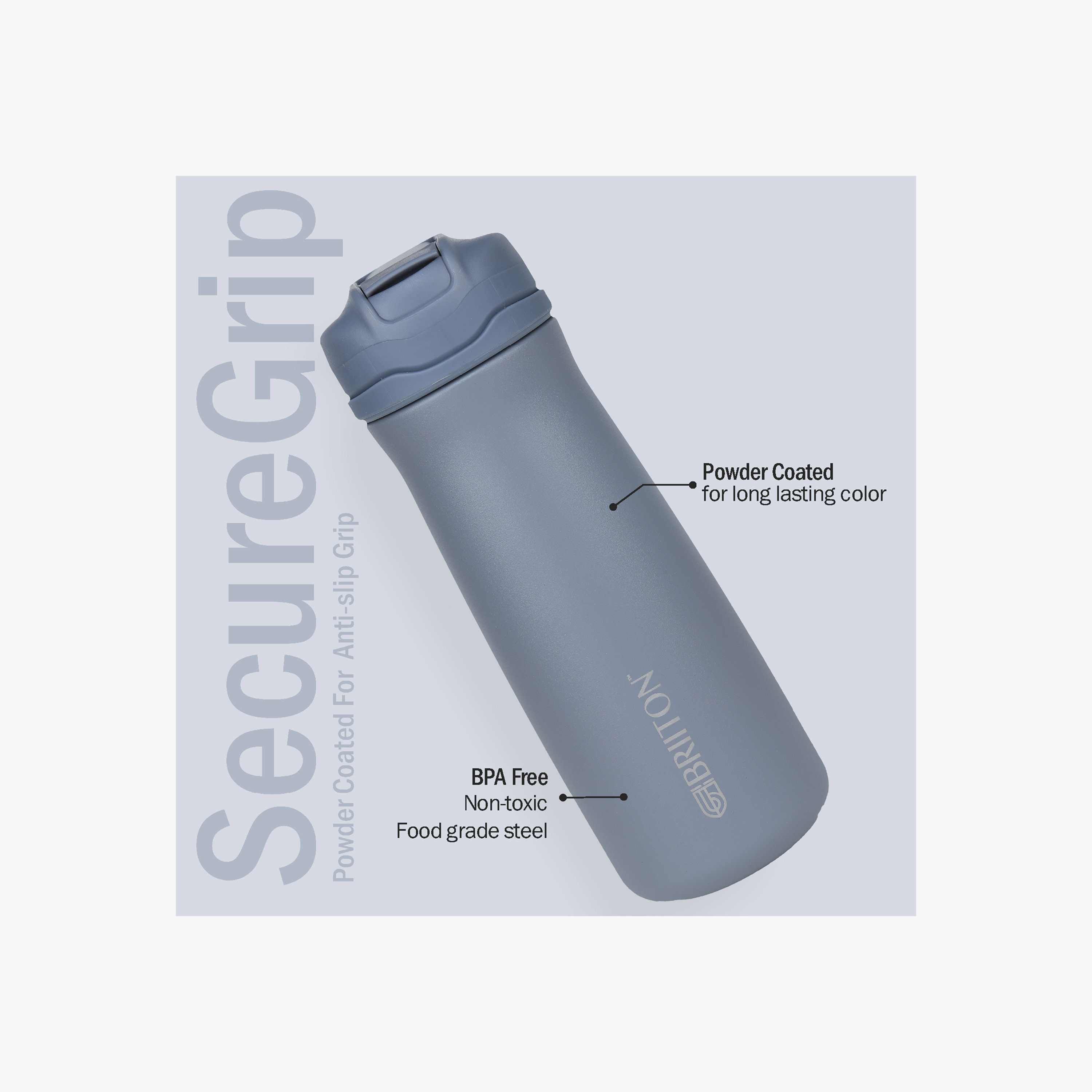 Briiton Solid Double Wall Stainless Steel Insulated Water Bottle - 600 ml-household-dining-drinkserveware-bottles-image-2