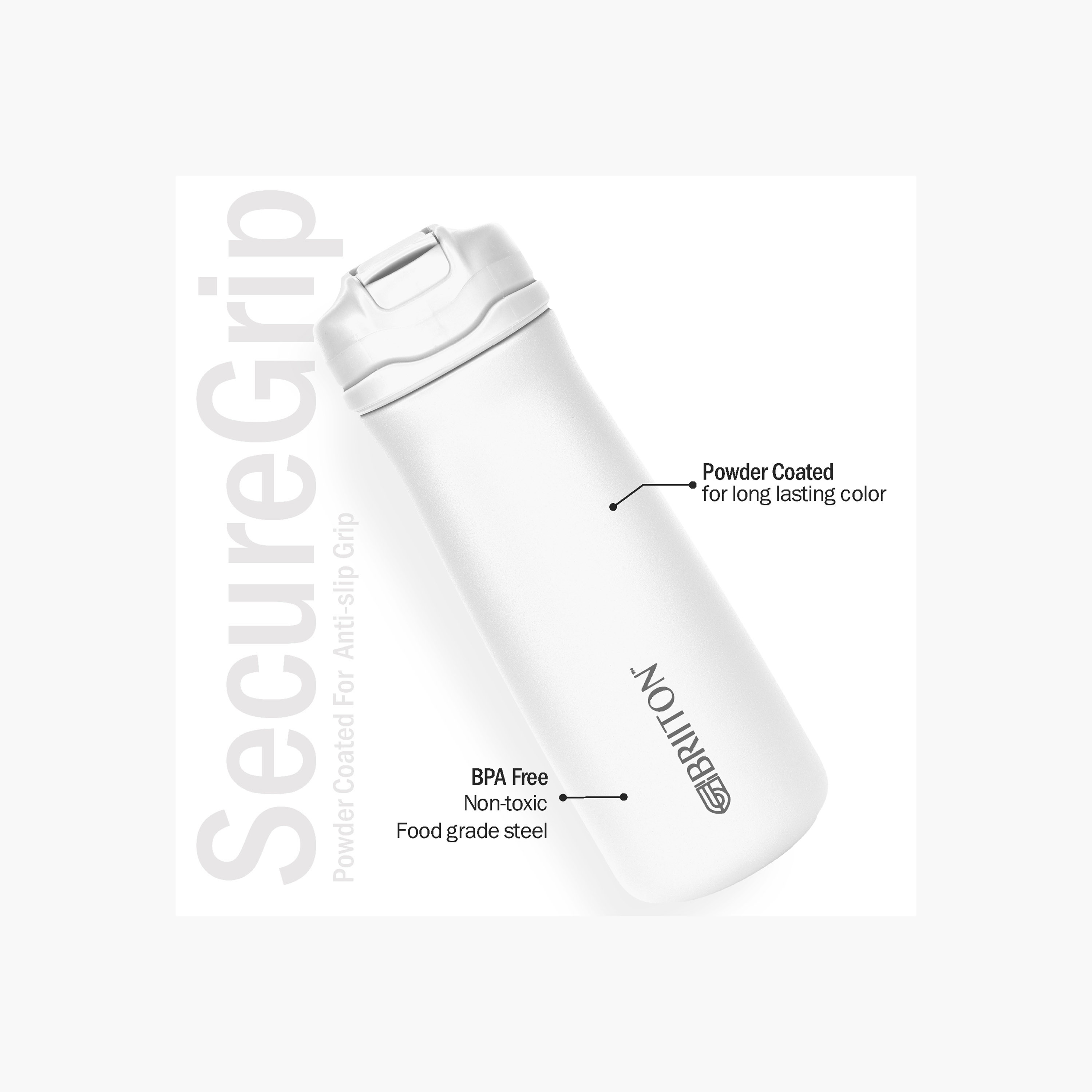 قارورة مياه معزولة ستانلس ستيل بجدار مزدوج من بريتون - 600 مل-household-dining-drinkserveware-bottles-image-2