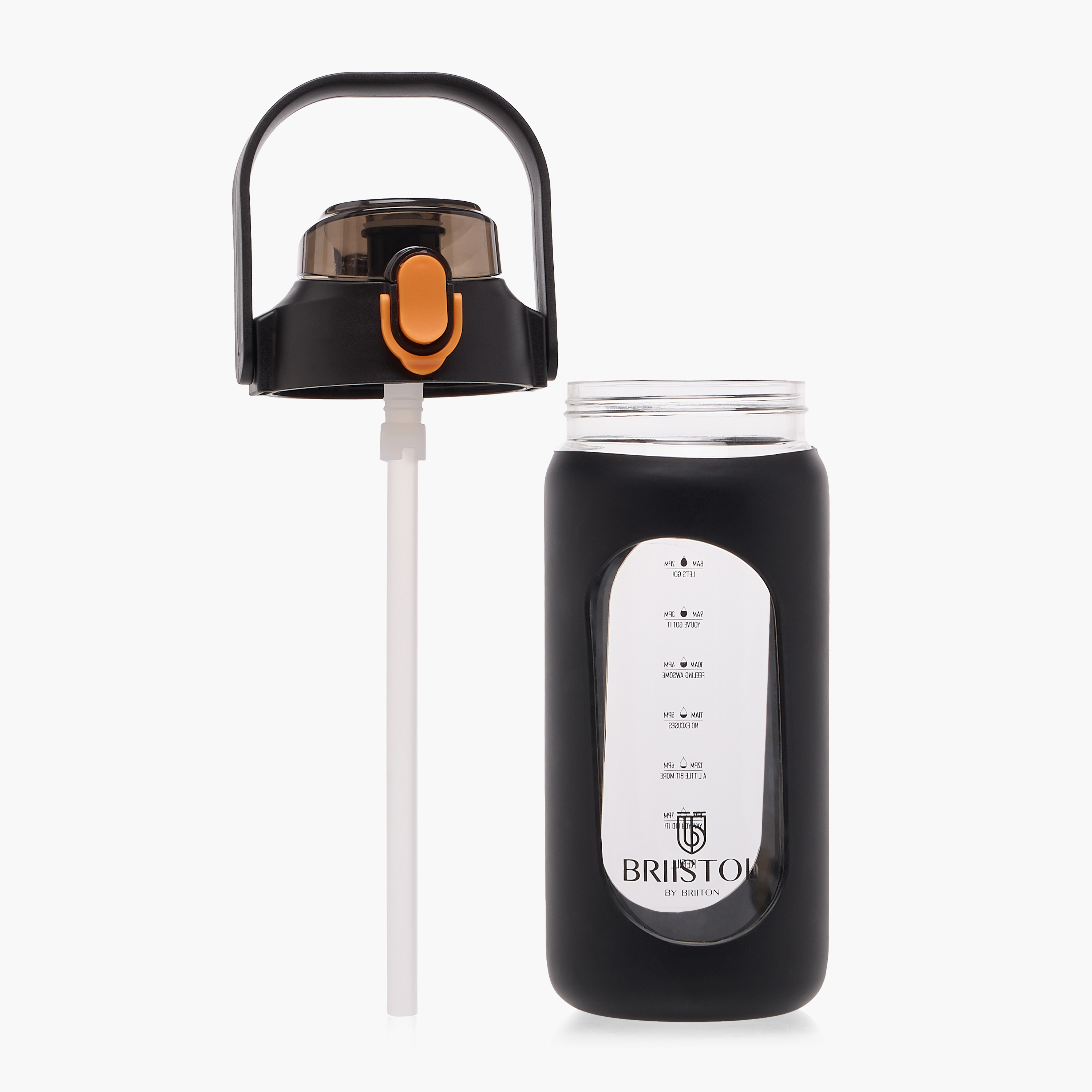 قارورة زجاج سادة بقشة ومقبض من بريتون - 1 لتر-household-dining-drinkserveware-bottles-image-3