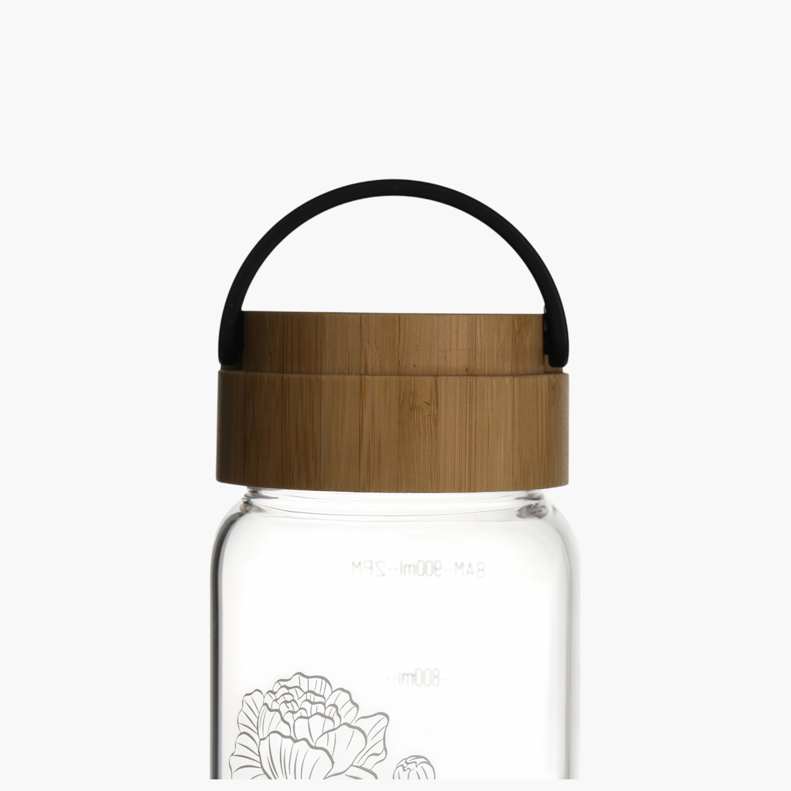 Briiton Floral Print Glass Water Bottle - 1 L-household-dining-drinkserveware-bottles-image-3