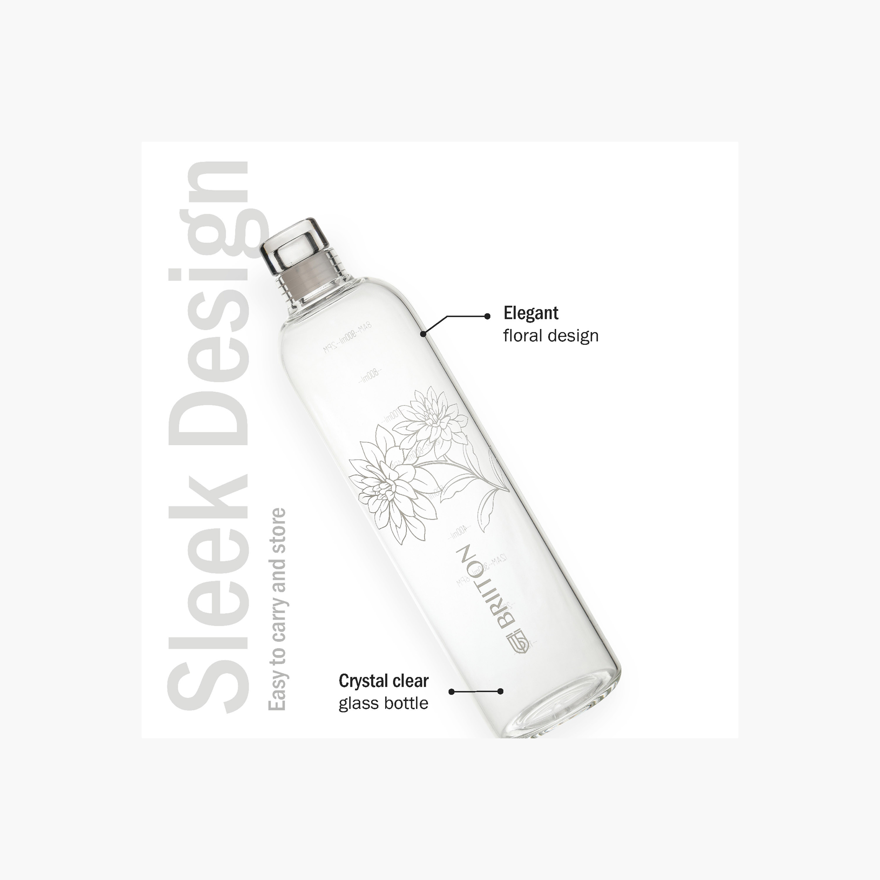 Briiton Glass Water Bottle - 1 L-household-dining-drinkserveware-bottles-image-2