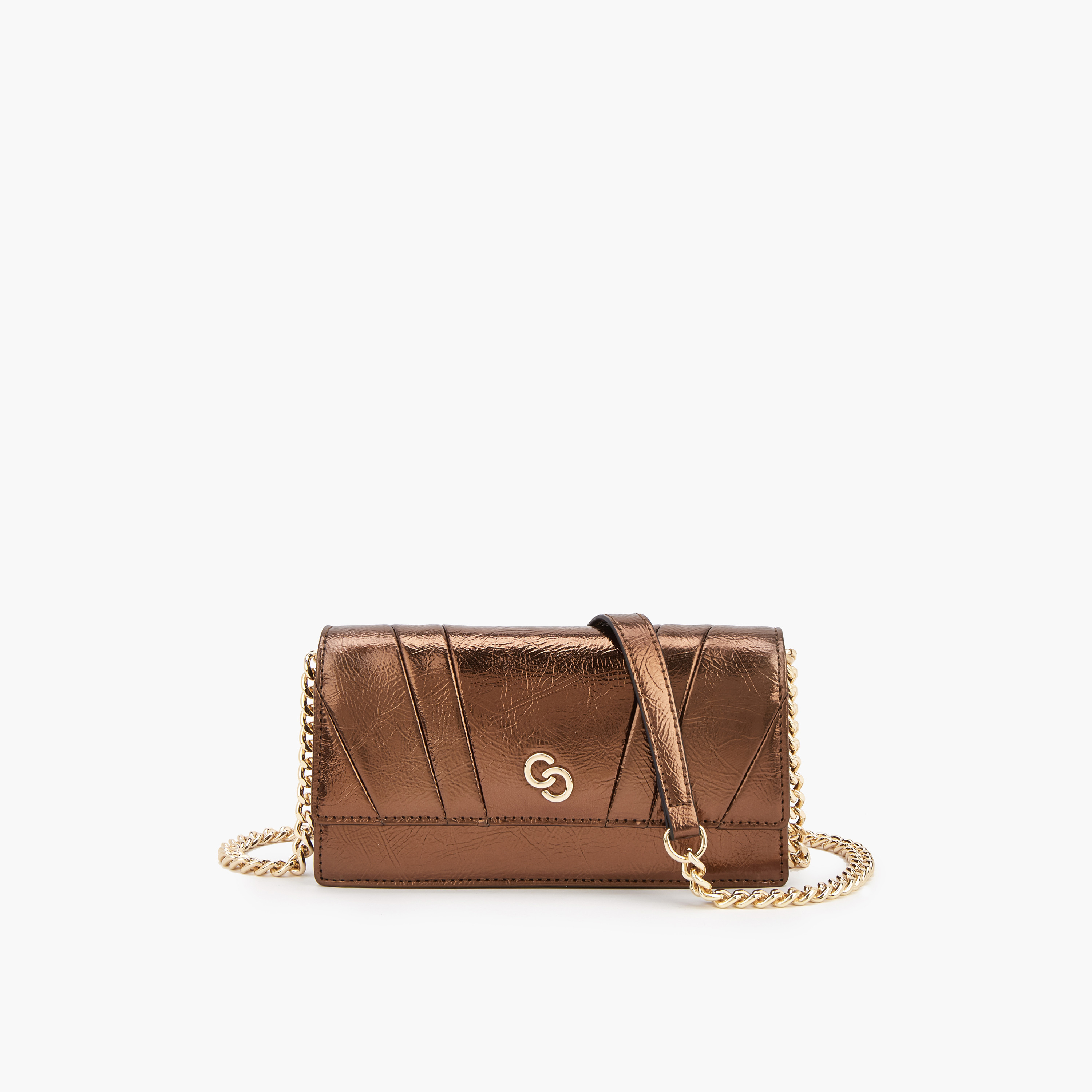 Celeste Metallic Crossbody Bag with Chain Strap-women-bagsandwallets-handbags-image-1