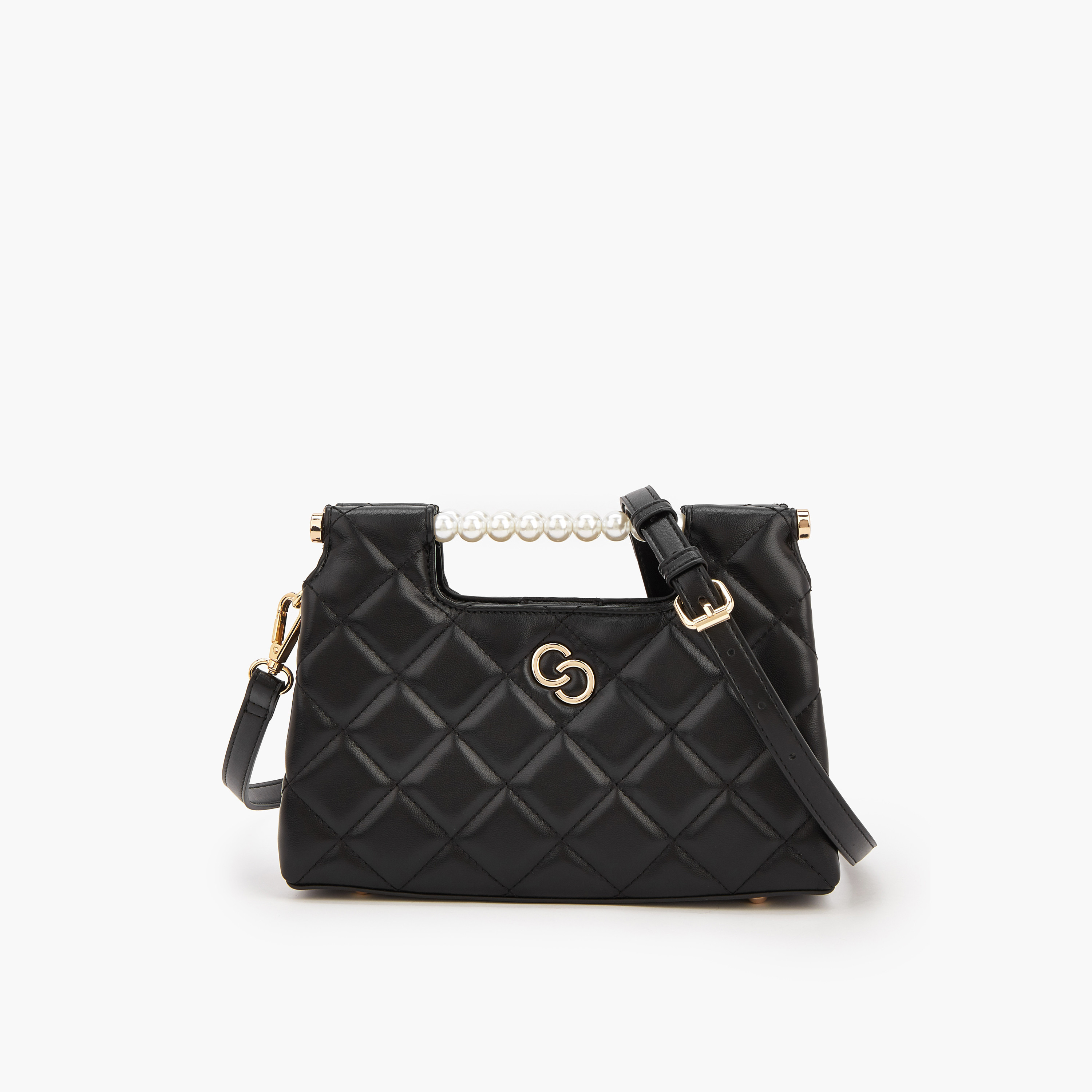 Celeste Quilted Shoulder Bag with Pearl Top Handle-women-bagsandwallets-handbags-image-1