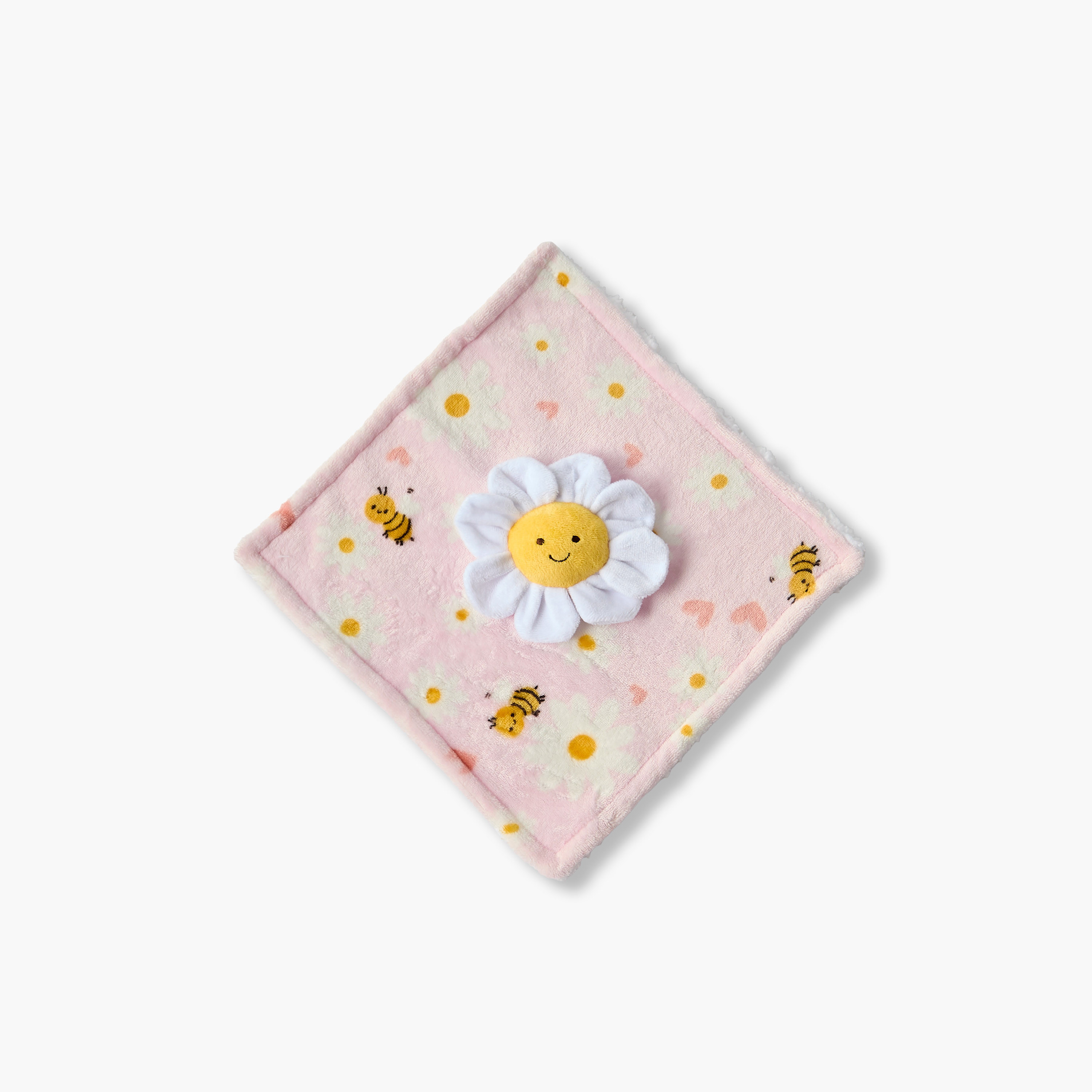 Juniors Raschel and Security Blanket with Floral Applique, 75x100 cm-baby-nursery-blanketsandswaddles-blanketsandquilts-image-4