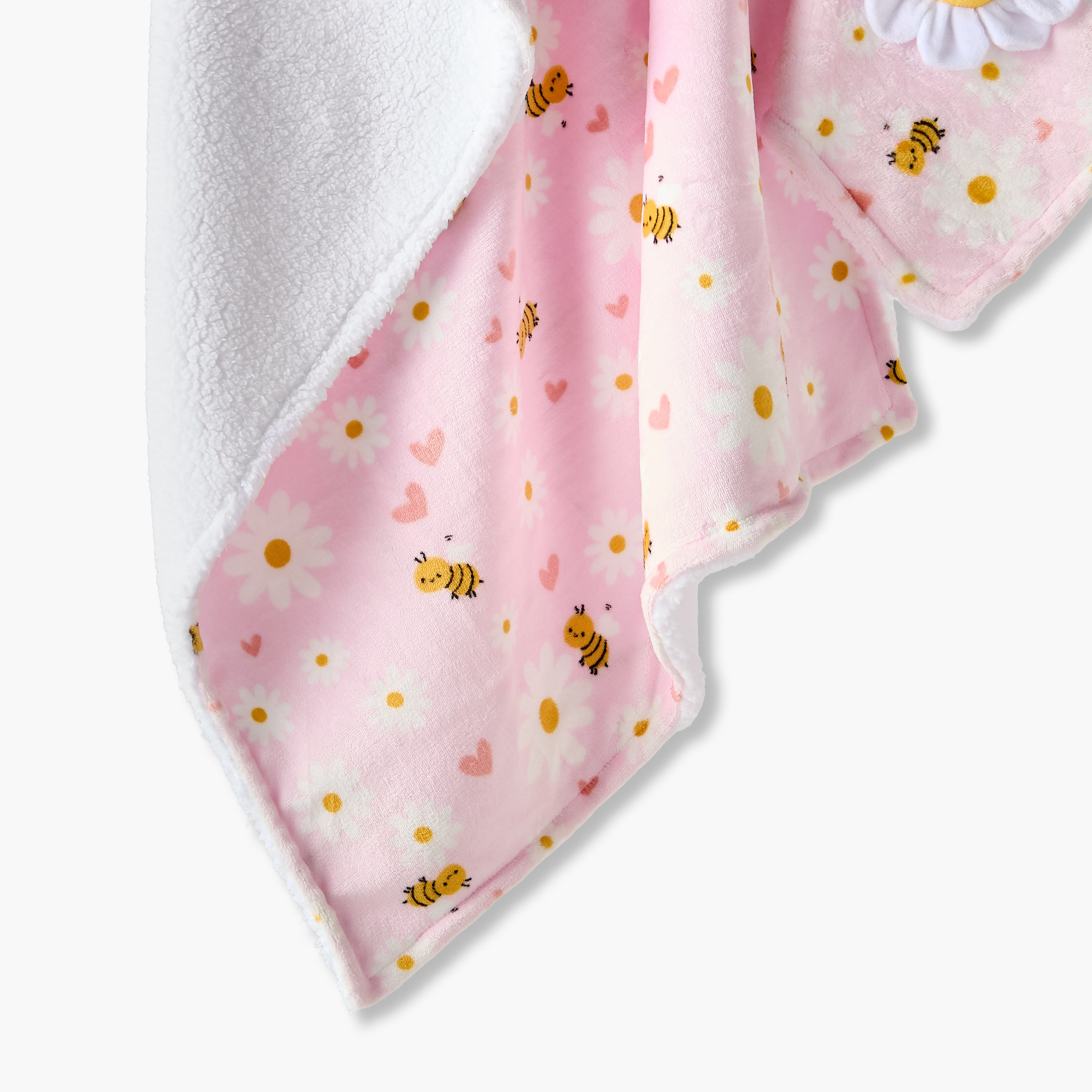 Juniors Raschel and Security Blanket with Floral Applique, 75x100 cm-baby-nursery-blanketsandswaddles-blanketsandquilts-image-6