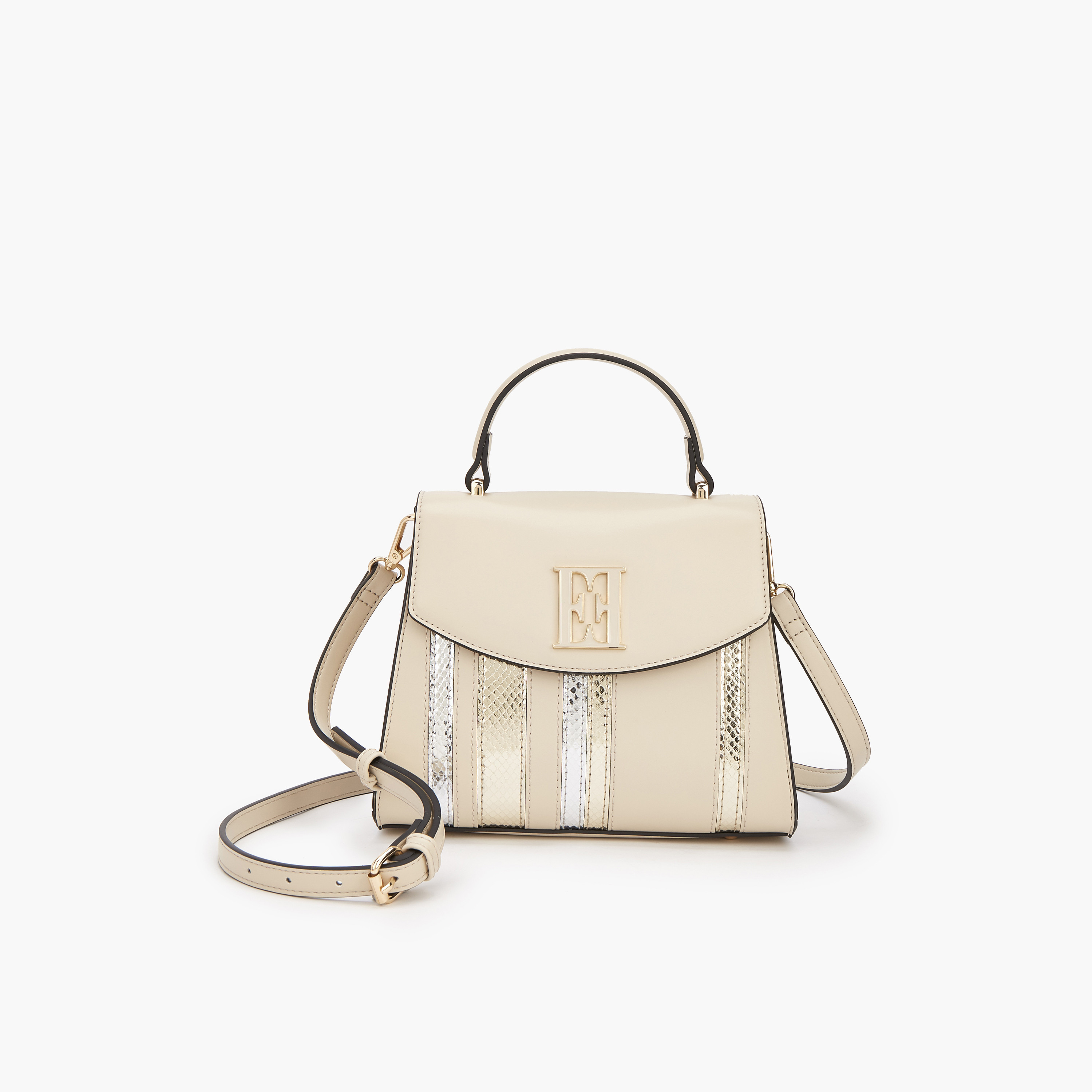Elle Panelled Satchel Bag with Detachable Strap-women-bagsandwallets-handbags-image-1