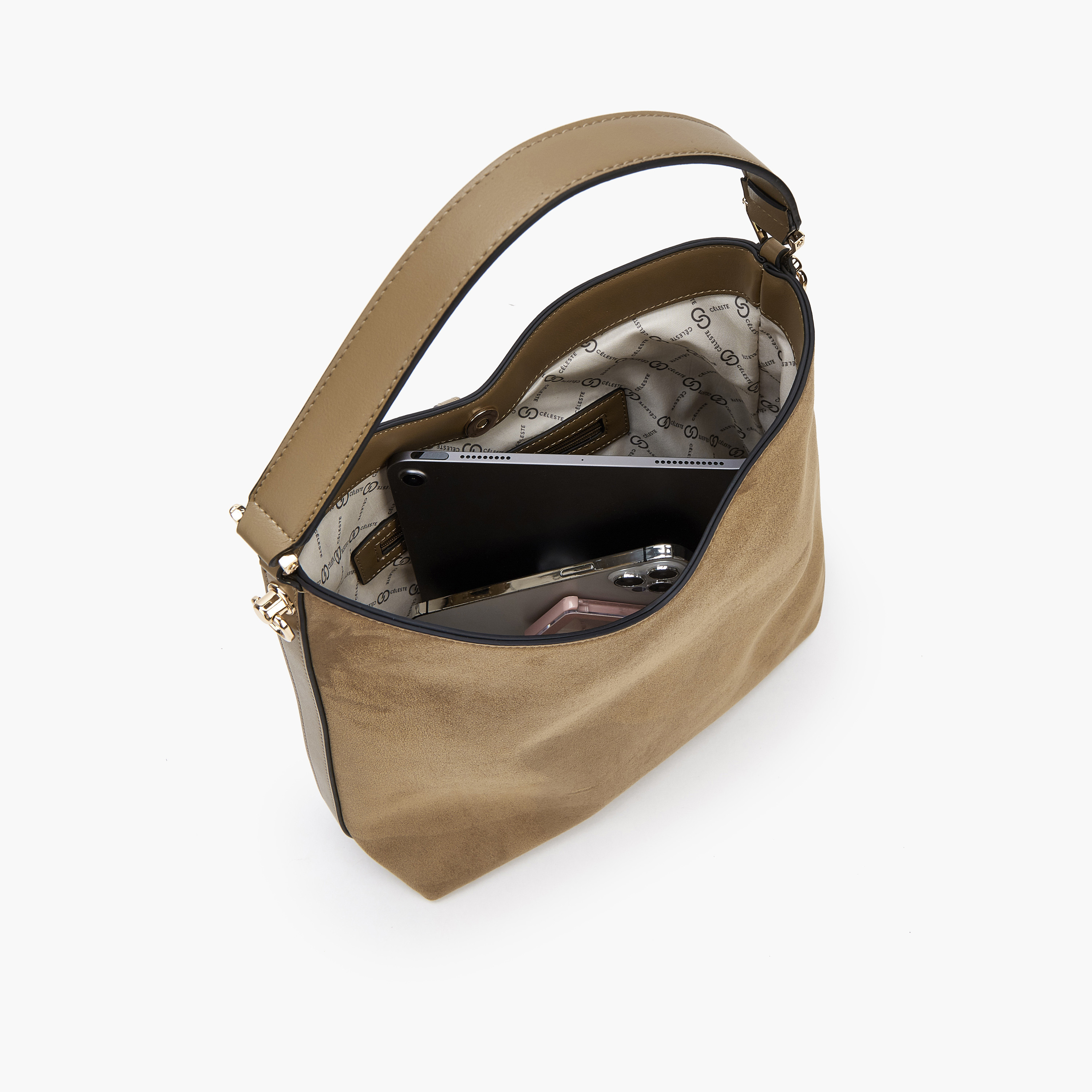 شنطة كتف سادة بحزام قابل للفصل من سيليست-women-bagsandwallets-handbags-image-7