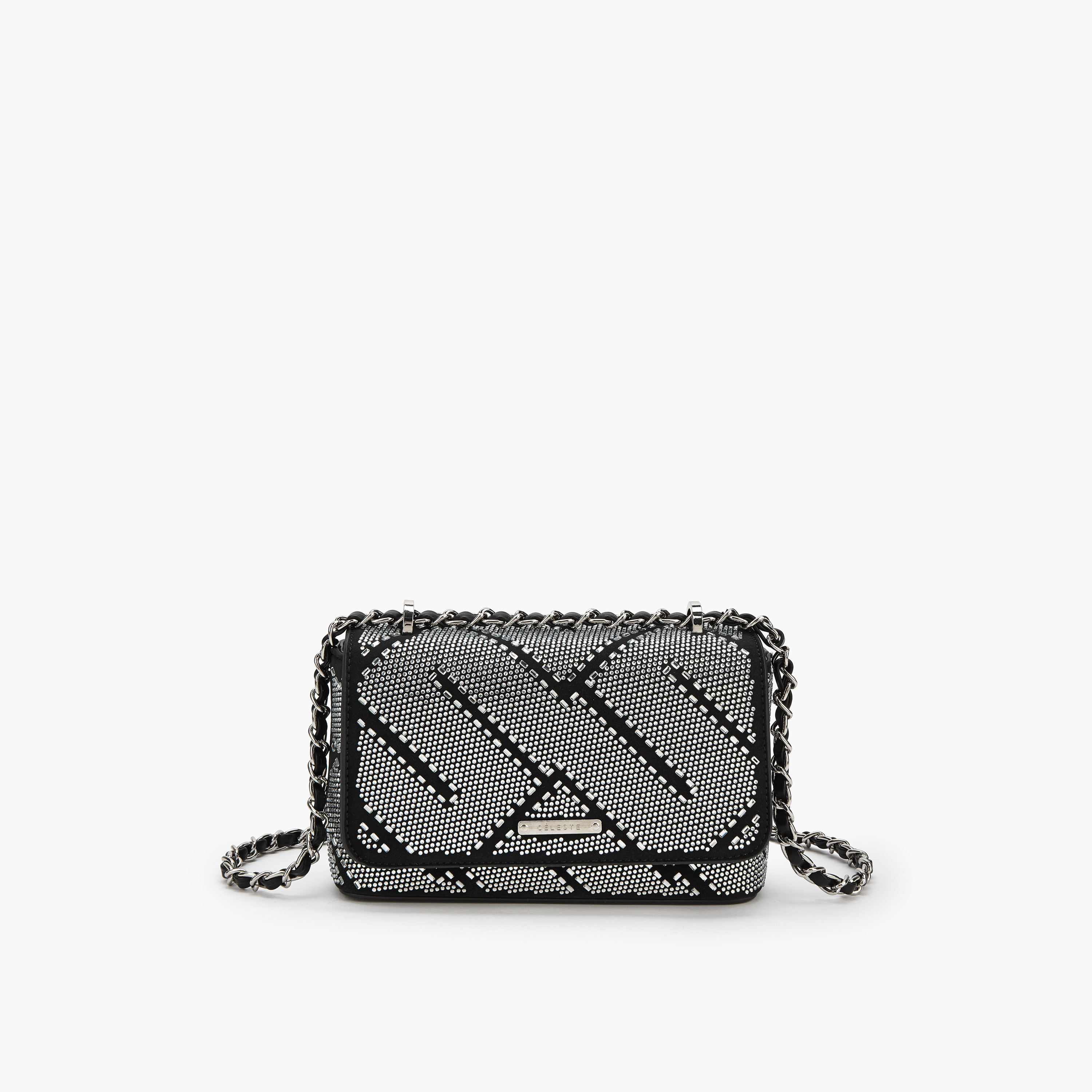 Celeste Embellished Crossbody Bag with Chain Strap-women-bagsandwallets-handbags-image-1