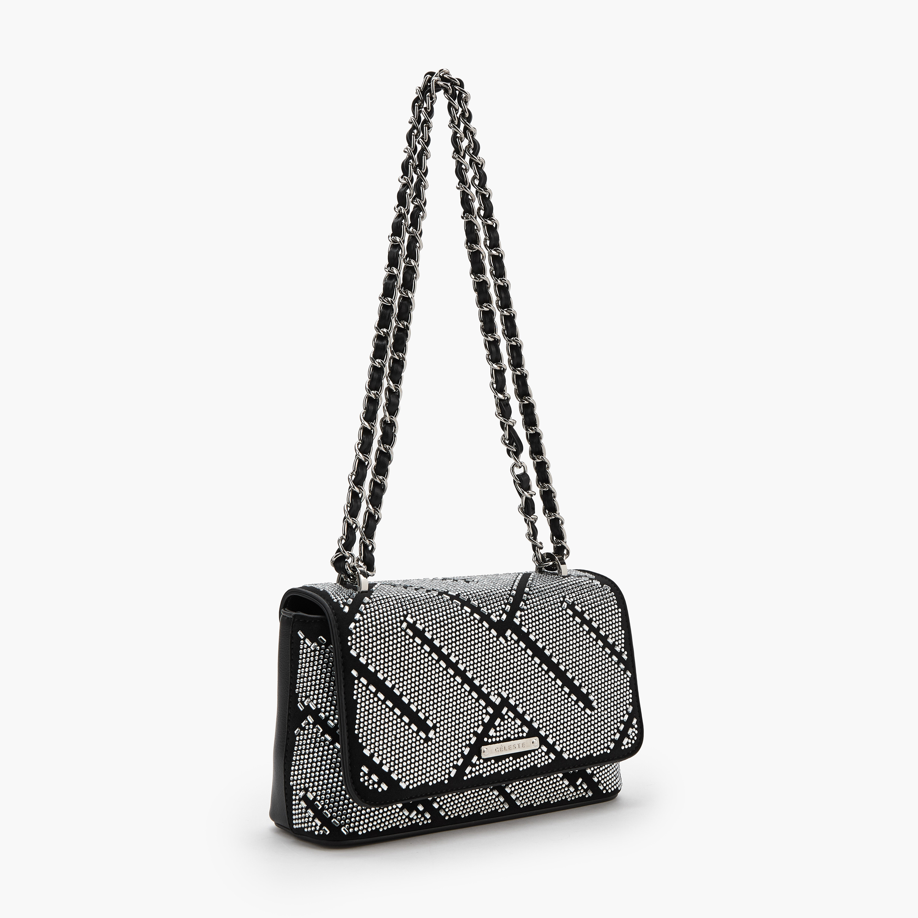 Celeste Embellished Crossbody Bag with Chain Strap-women-bagsandwallets-handbags-image-3