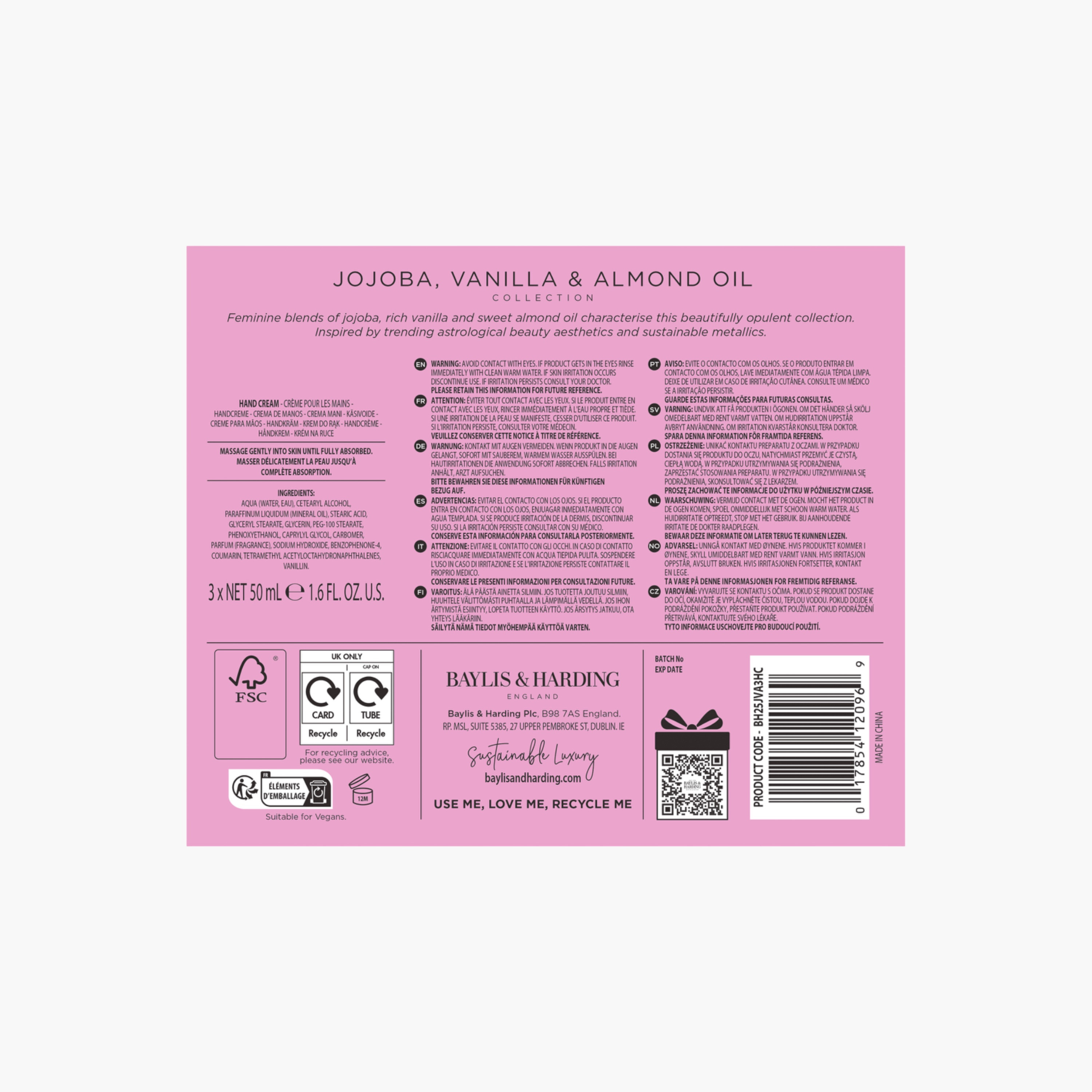 Baylis & Harding Jojoba Vanilla Almond Hand Cream Set-beautyandpersonalcare-bathandbody-giftsets-image-8