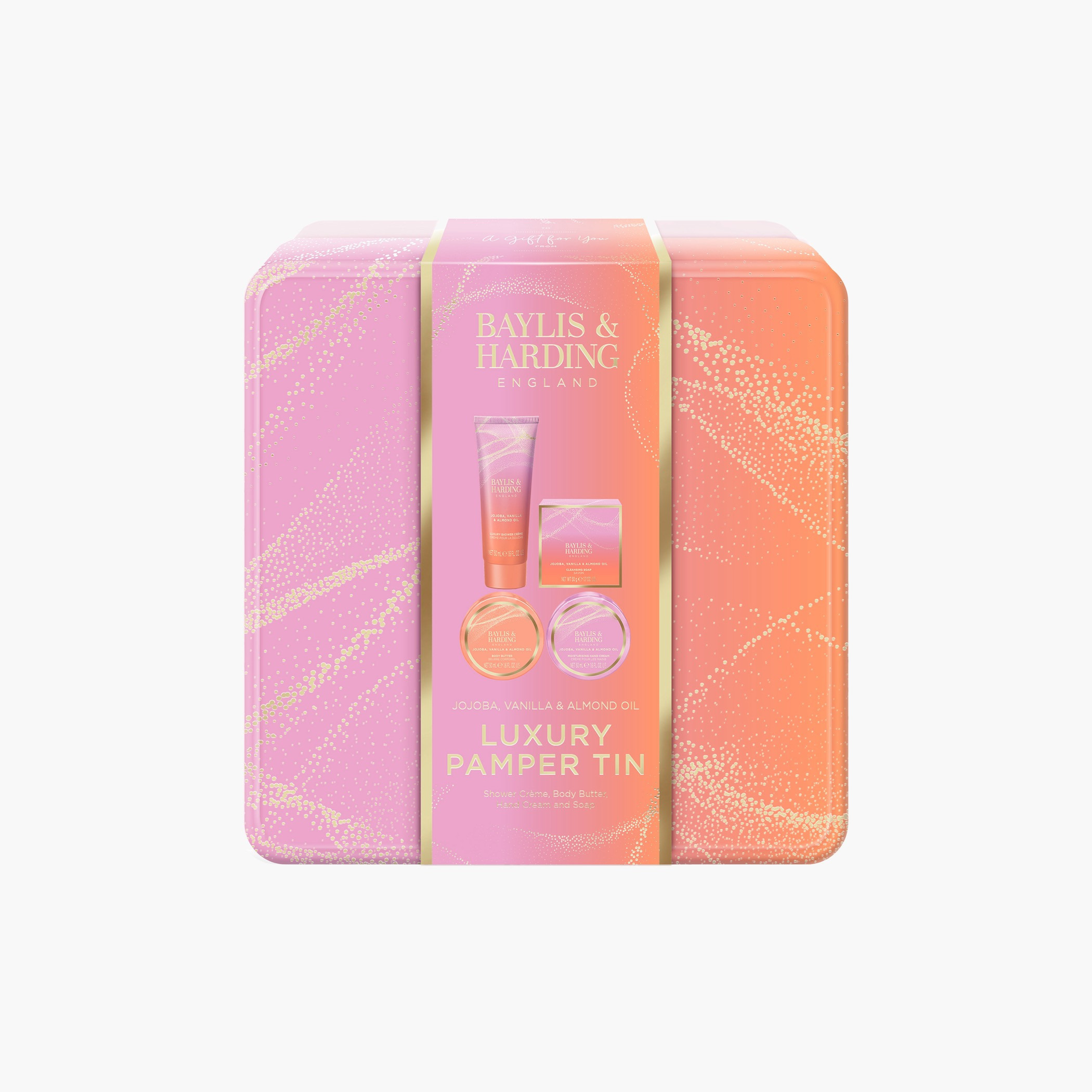Baylis & Harding Jojoba Vanilla Almond Oil Pamper Tin-beautyandpersonalcare-bathandbody-giftsets-image-1