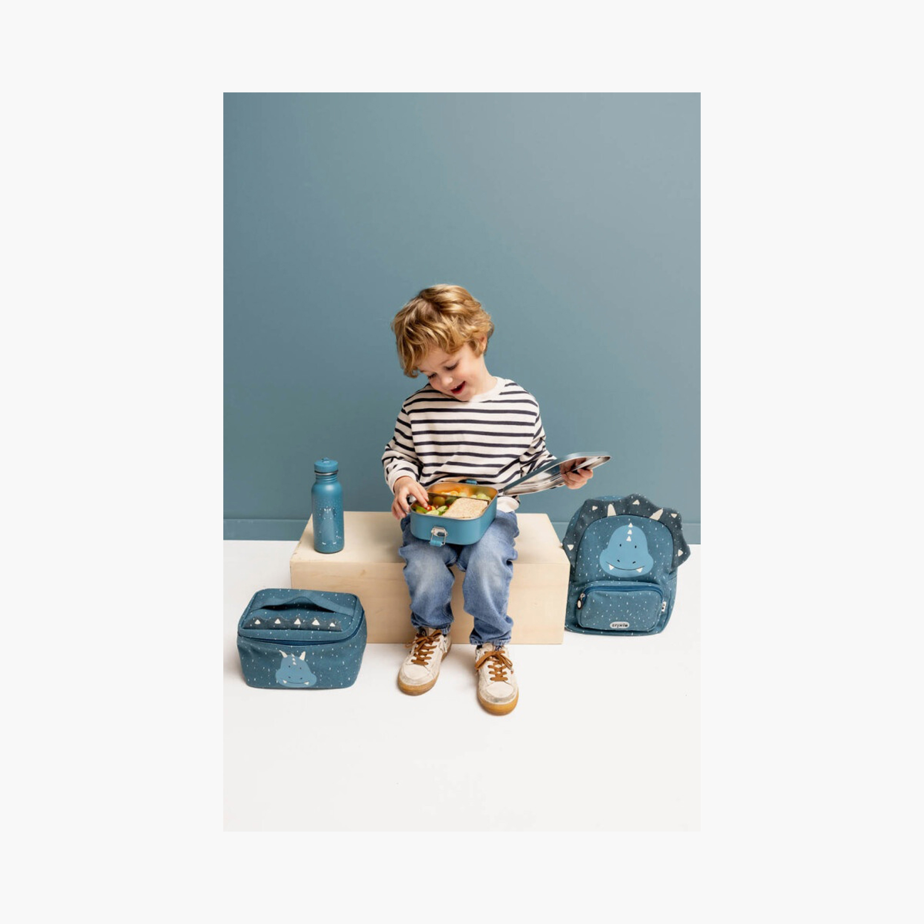 Trixie Mr. Triceratops Stainless Steel Lunch Box - Small - Blue-school-lunchessentials-lunchboxes-image-6
