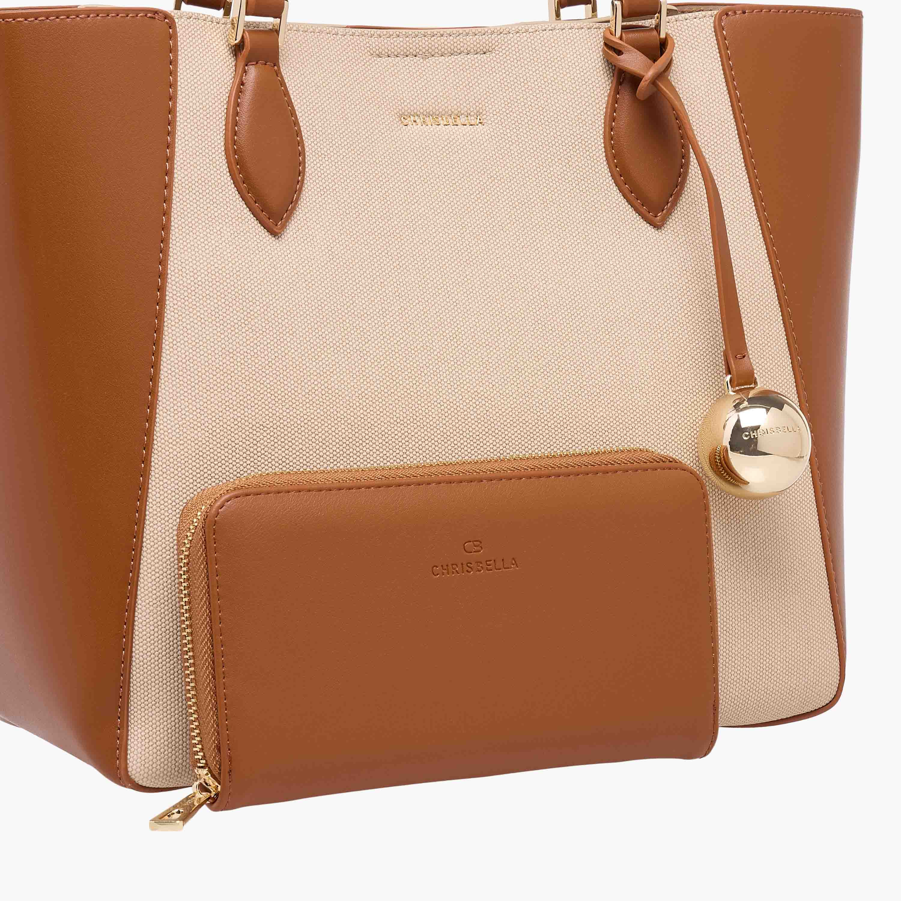 Chrisbella Panelled Tote Bag with Double Handle and Wallet-women-bagsandwallets-handbags-image-6