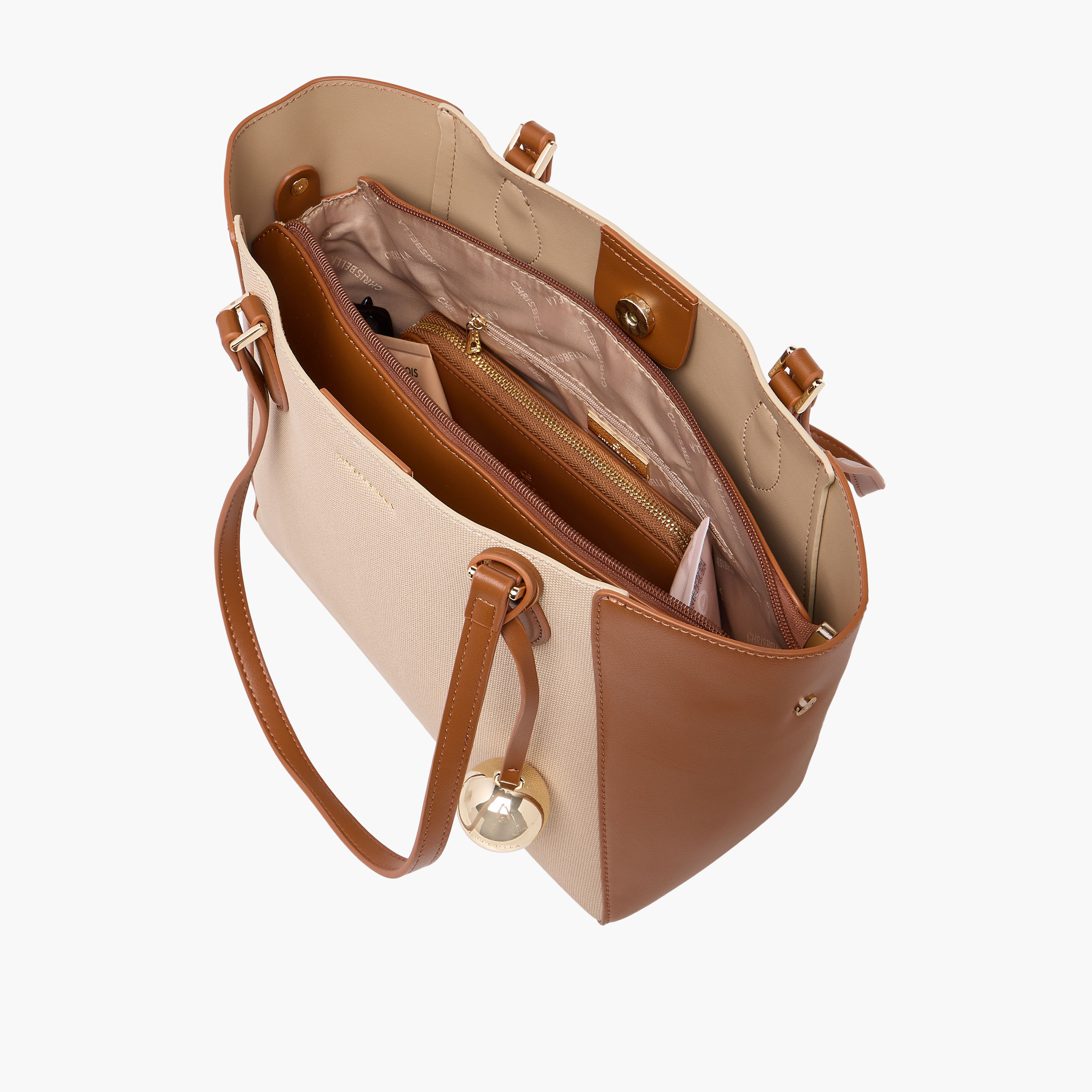 Chrisbella Panelled Tote Bag with Double Handle and Wallet-women-bagsandwallets-handbags-image-9