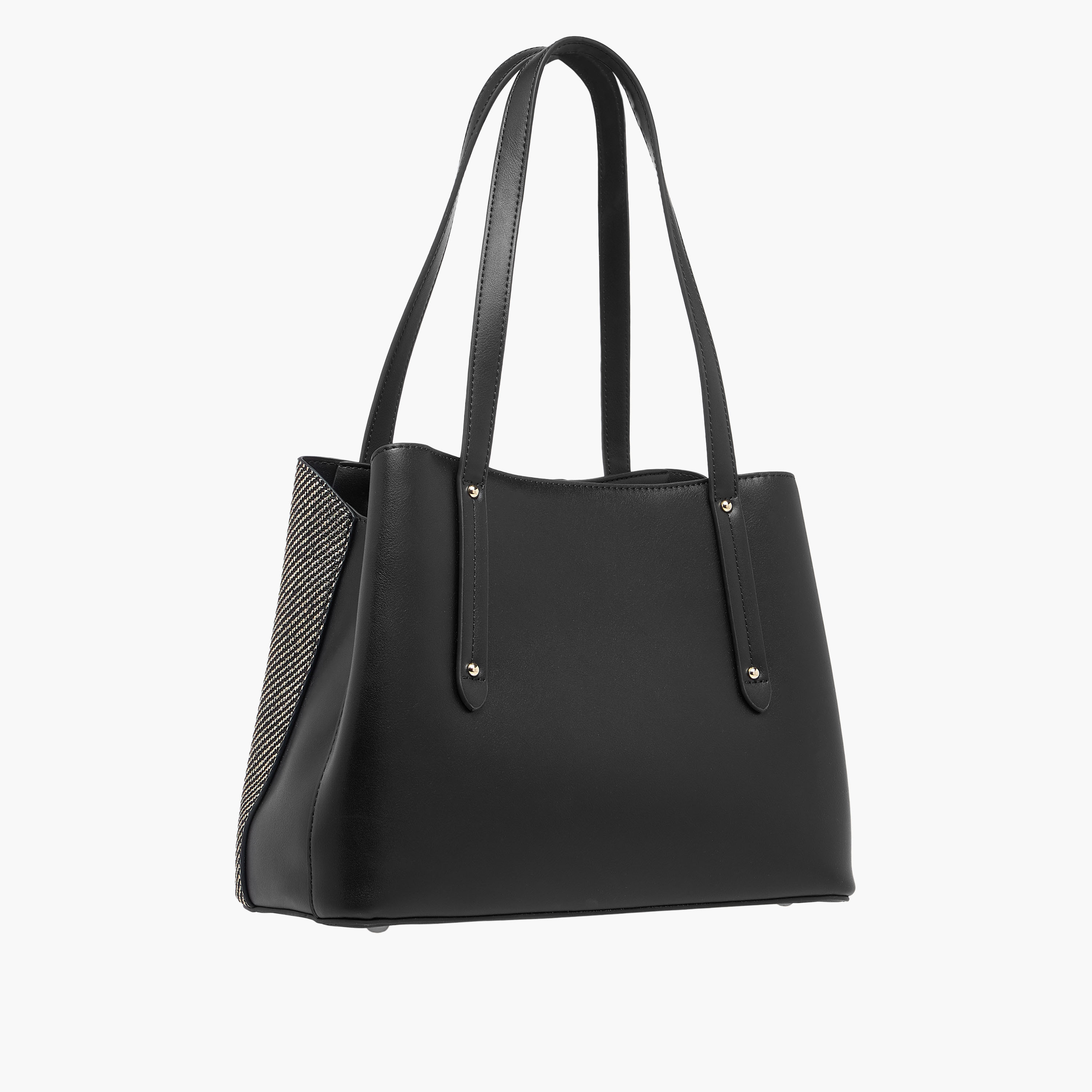 Chrisbella Textured Tote Bag with Double Handle and Wallet-women-bagsandwallets-handbags-image-4