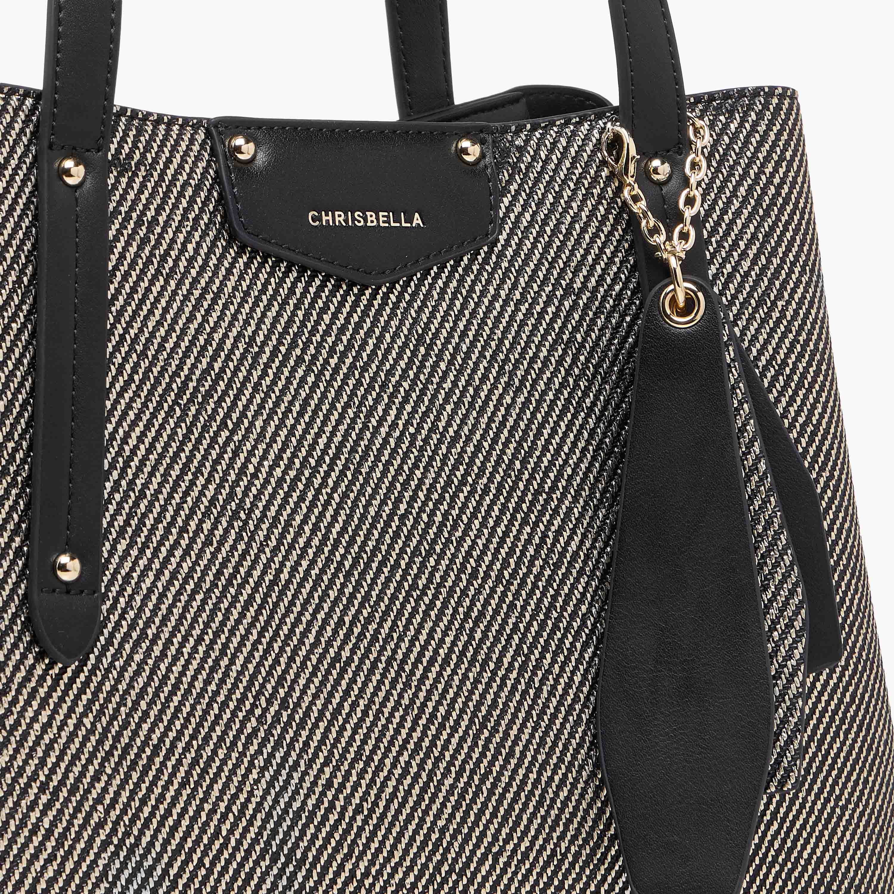 Chrisbella Textured Tote Bag with Double Handle and Wallet-women-bagsandwallets-handbags-image-7