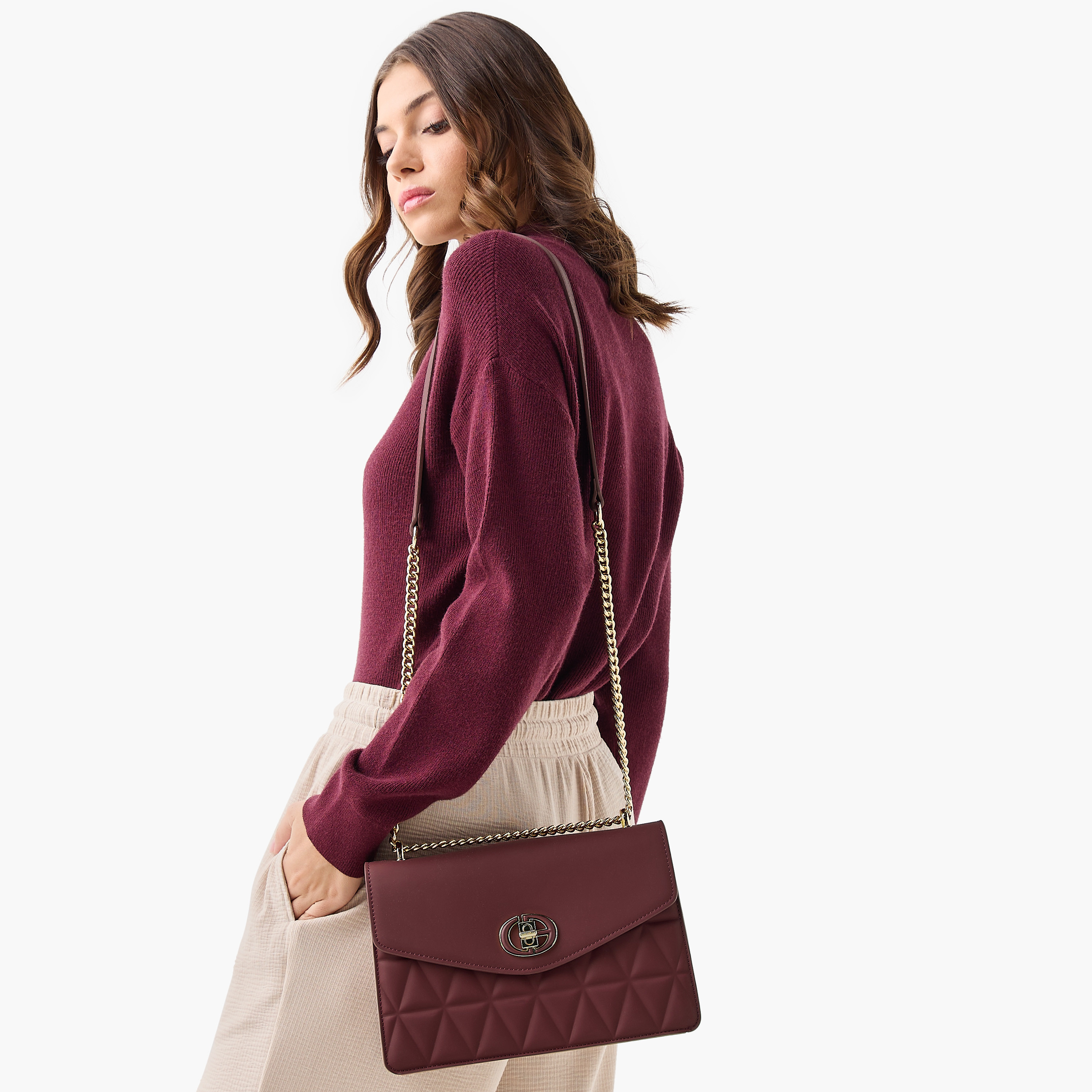 Chrisbella Textured Crossbody Bag with Zip Around Wallet-women-bagsandwallets-handbags-image-2