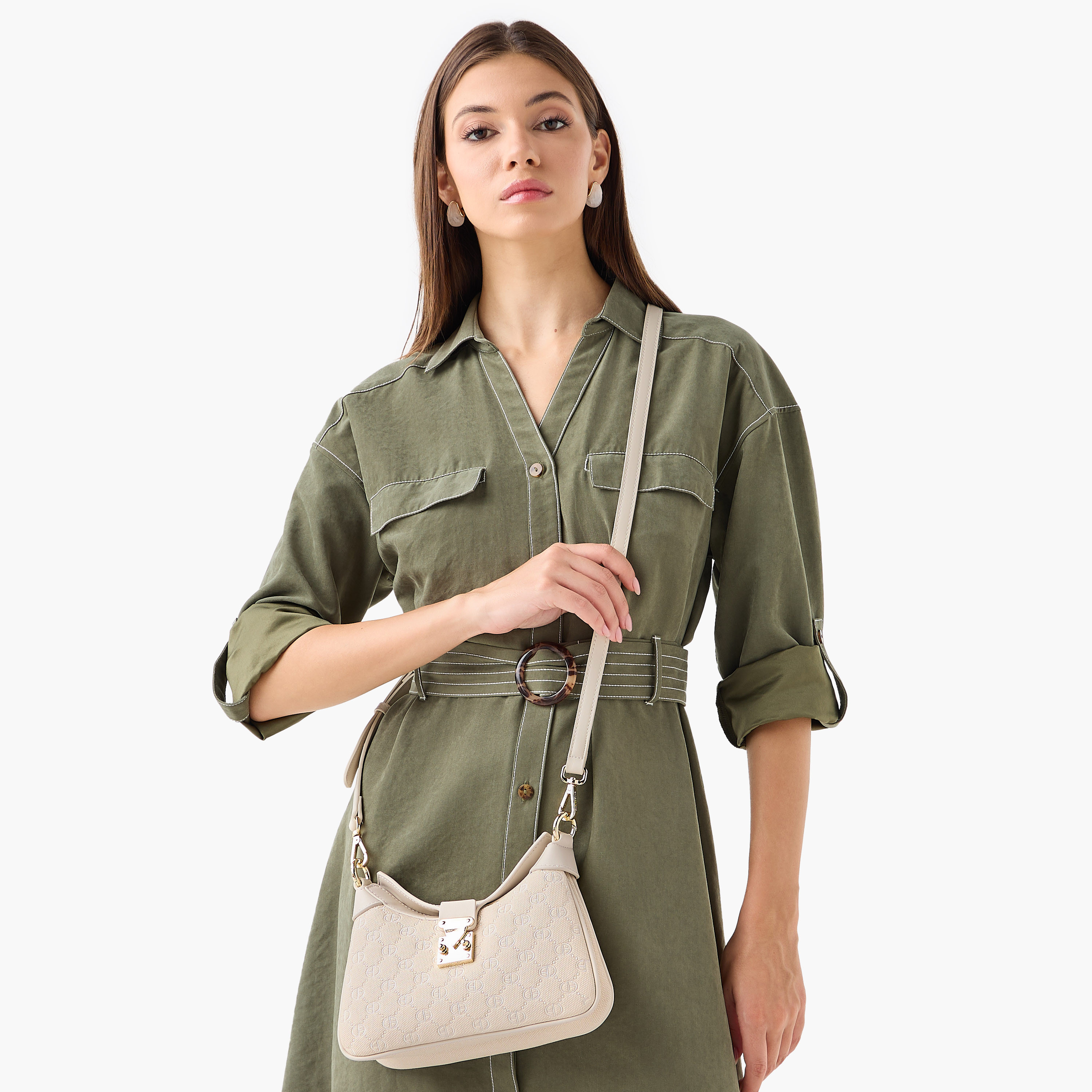 شنطة كروس بودي بارزة الملمس بحزام قابل للفصل وطيّة إغلاق-women-bagsandwallets-handbags-image-4