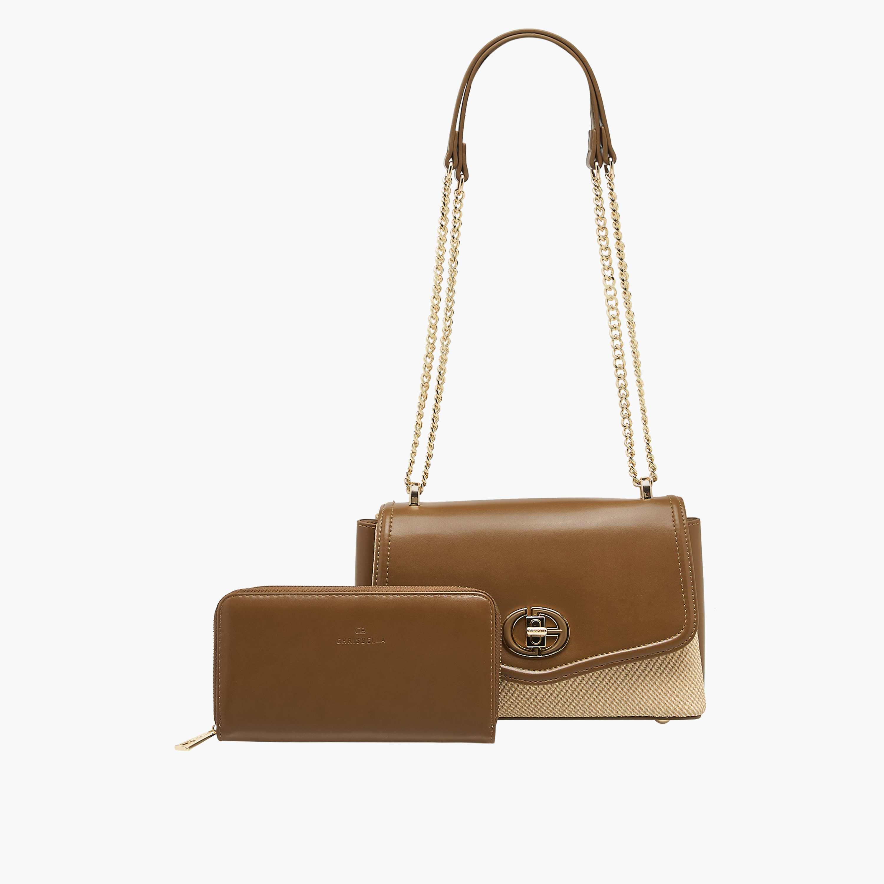 Chrisbella Textured Crossbody Bag and Zip Around Wallet-women-bagsandwallets-handbags-image-1
