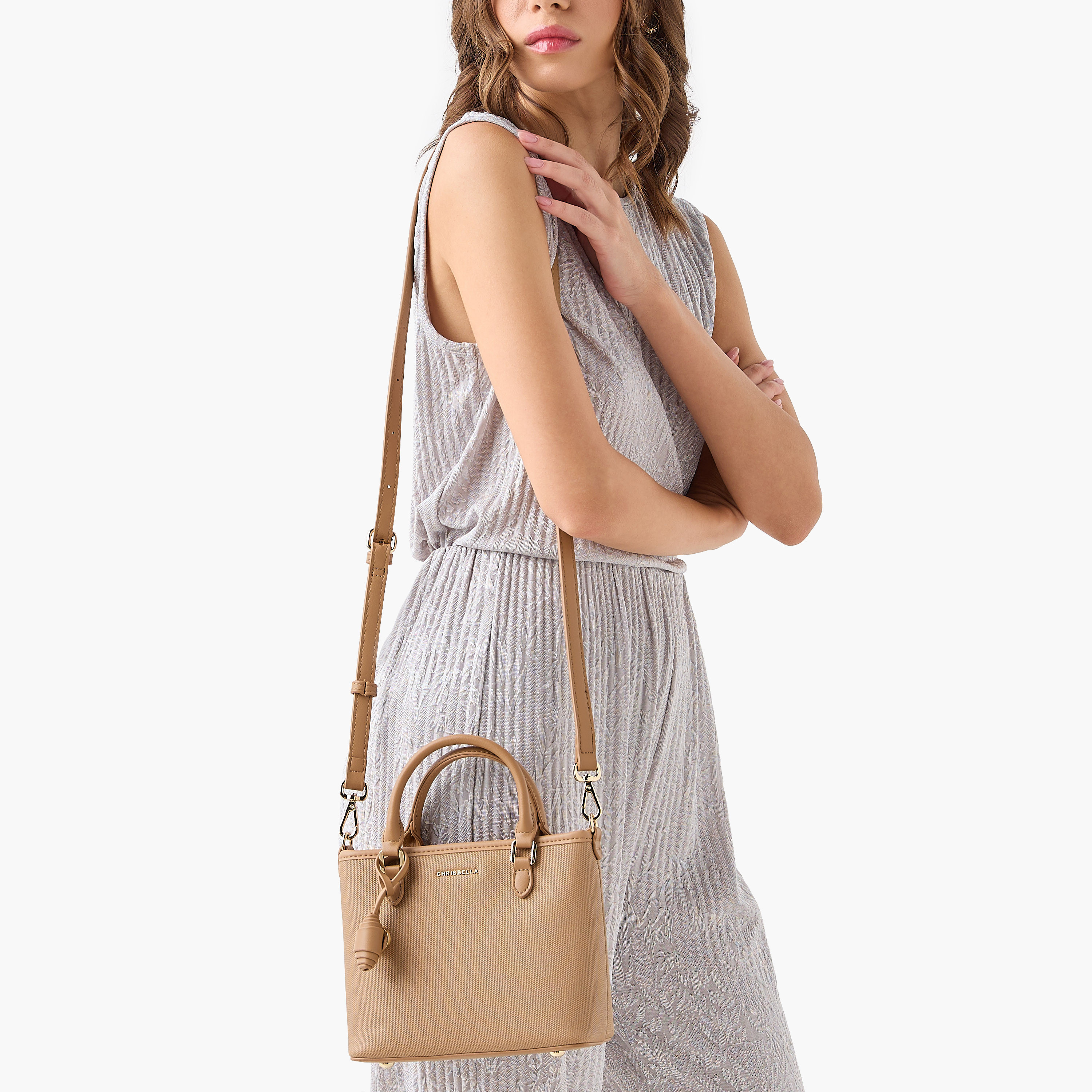 Chrisbella Textured Crossbody Bag with Detachable Strap and Zip Closure-women-bagsandwallets-handbags-image-2