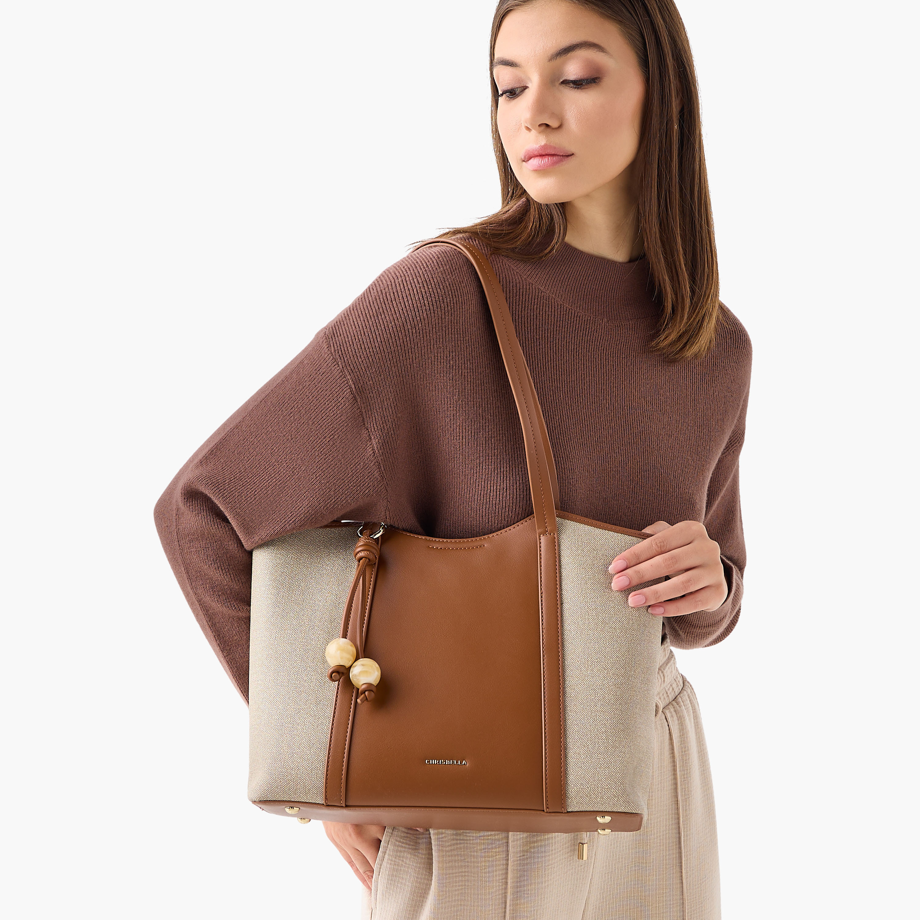 حقيبة توت بلوح بارز الملمس مع شنطة كتف من كريسبيلا-women-bagsandwallets-handbags-image-2