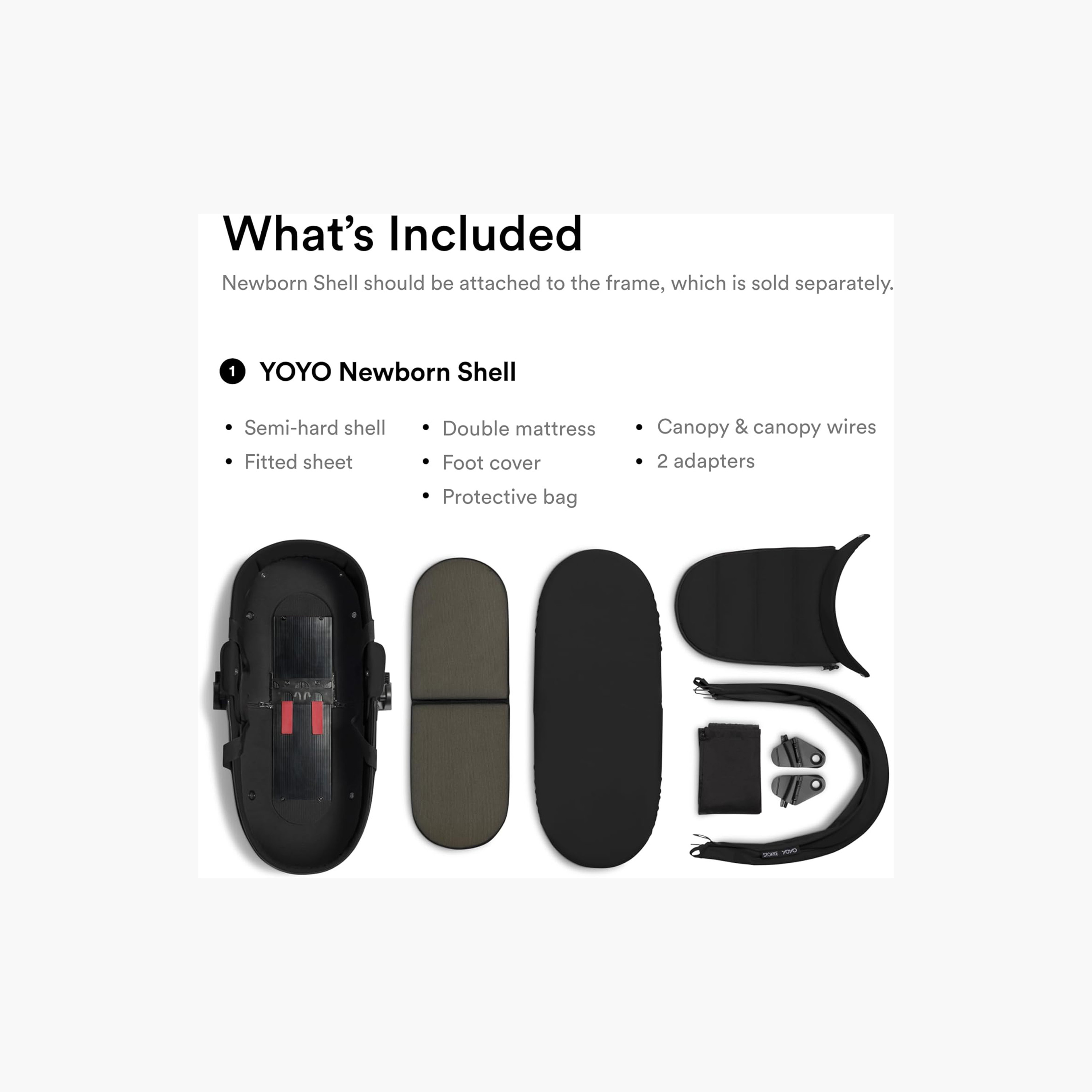 Stokke YOYO Newborn Shell - Black-baby-gear-strollersandprams-strollers-image-5
