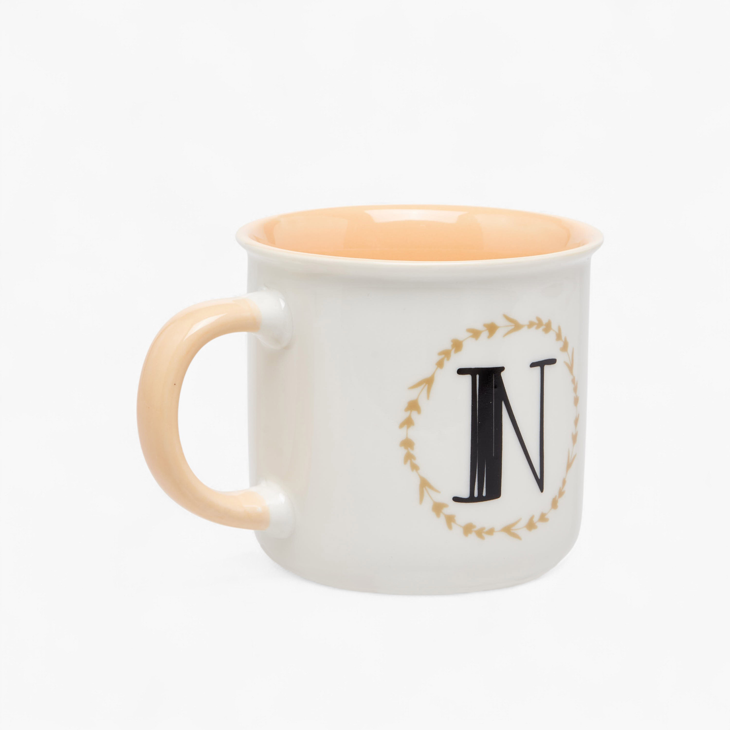 مج خزف صيني بطبعات حرف إنجليزي ومقبض - 335 مل-household-dining-teaandcoffee-mugsandcups-image-2