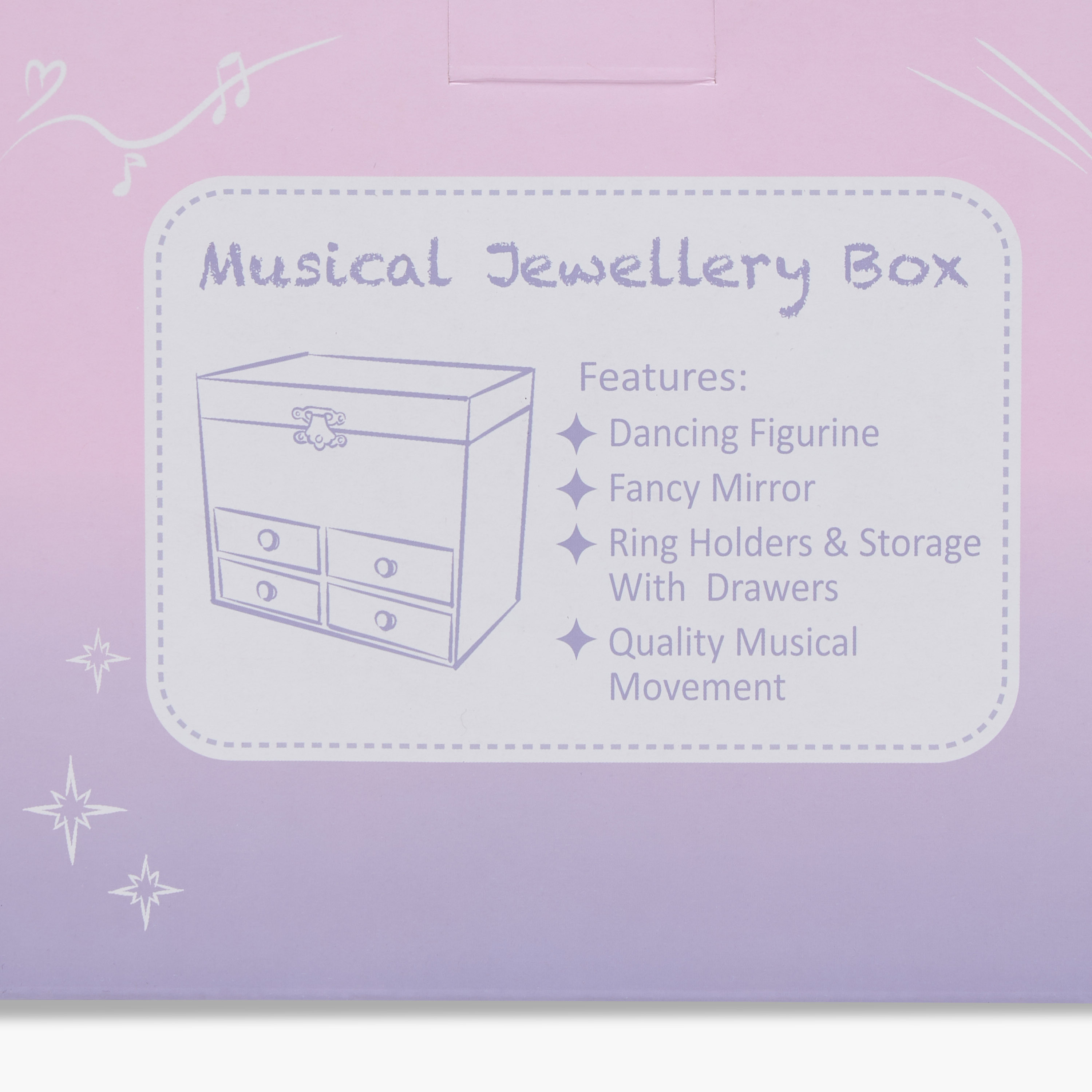 6 Compartment Musical Jewellery Organizer with Mirror - 19x12x15 cms-women-watchesandjewellery-jewellery-storage-image-10