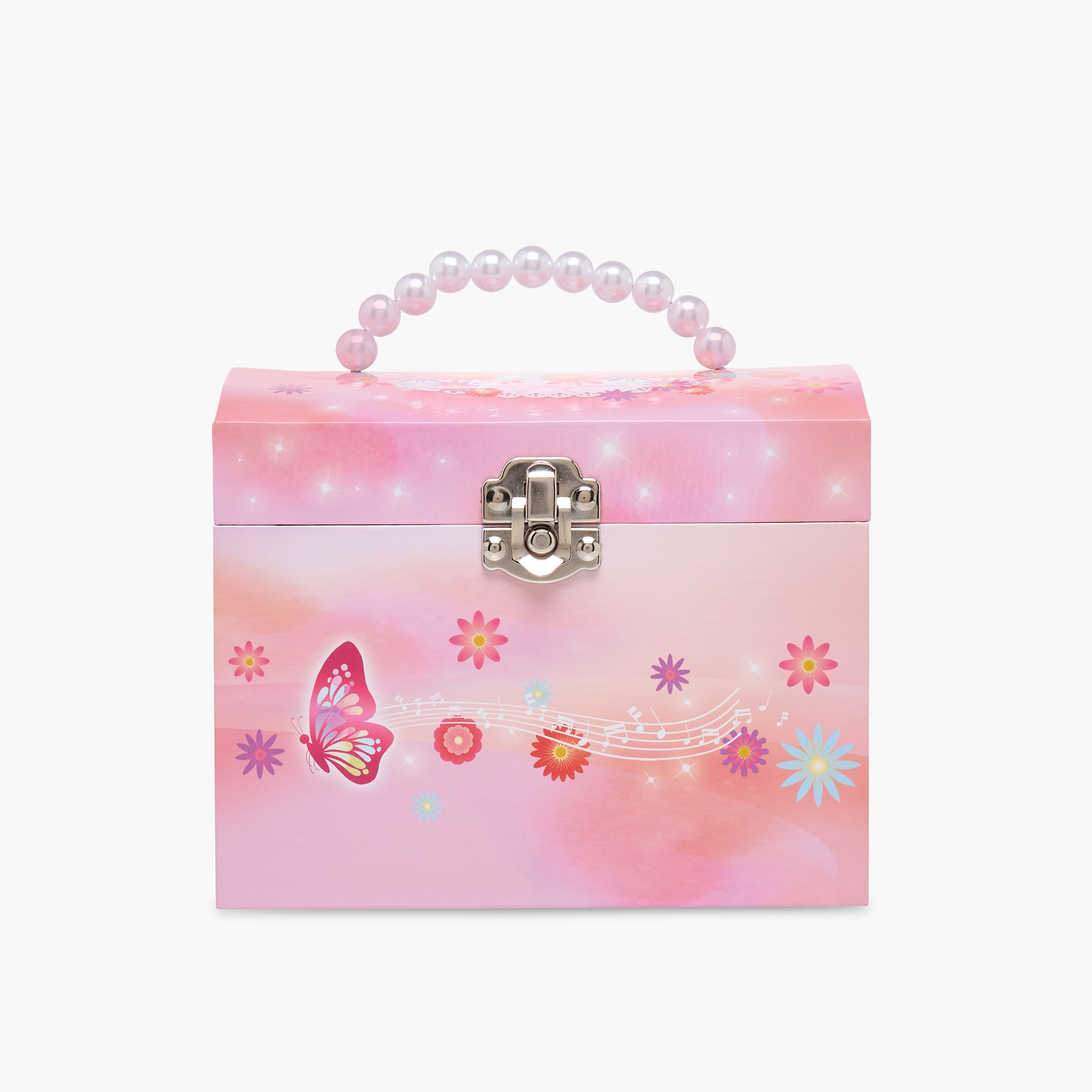 Musical Jewellery Box with Pearl Handle - 17x13x14 cms-women-watchesandjewellery-jewellery-storage-image-1