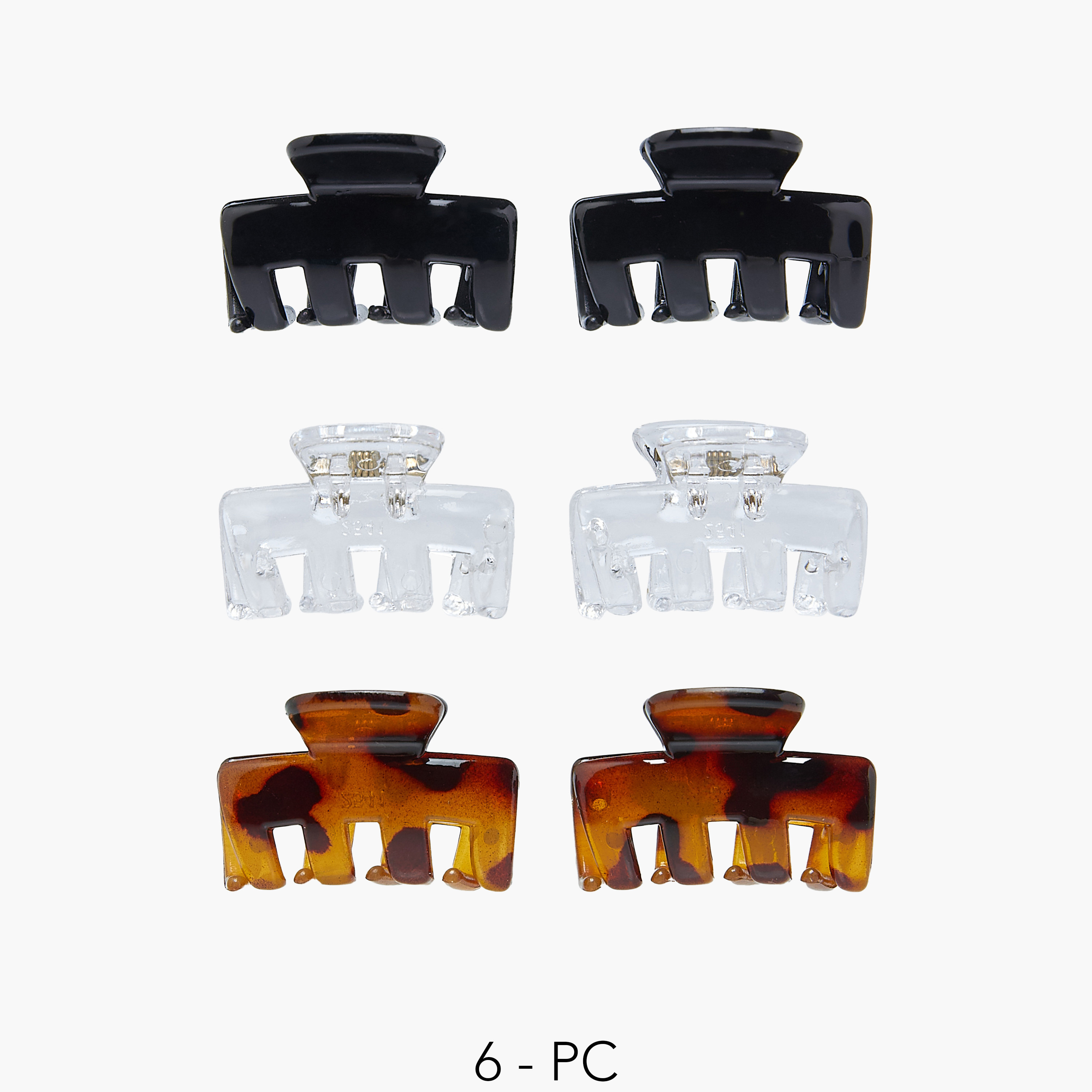 Pack of 6 Rectangular Hair Clamps-women-hairaccessories-clamps-image-1