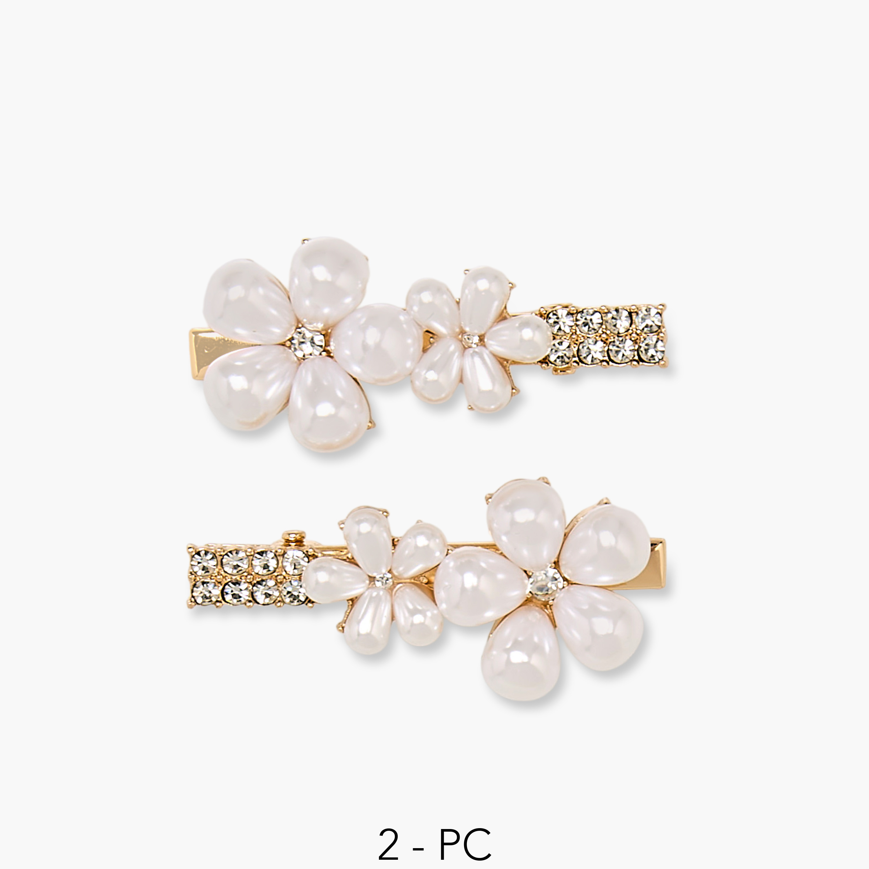 Pack of 2 Hair Clips with Pearl Embellishments-women-hairaccessories-clips-image-1