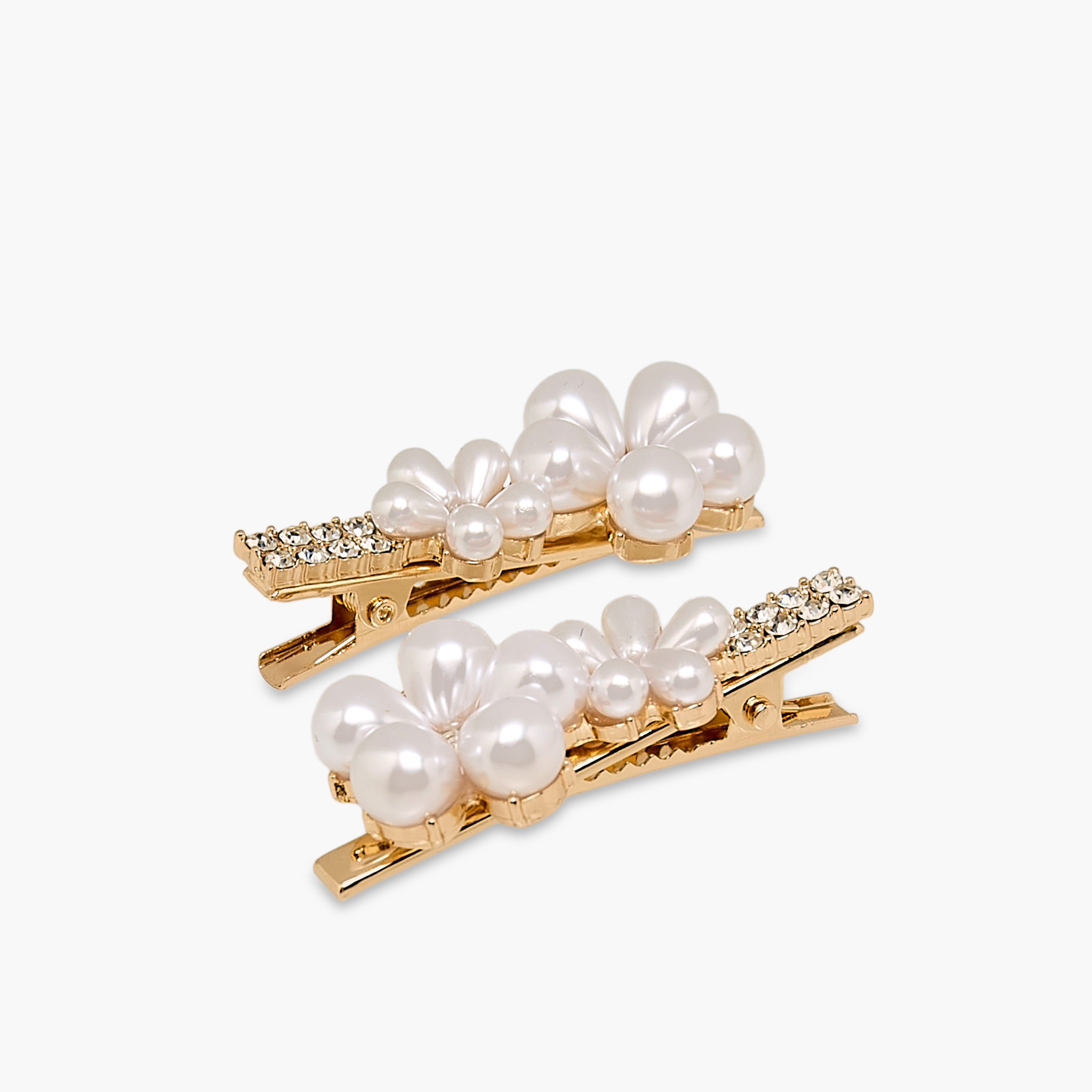 Pack of 2 Hair Clips with Pearl Embellishments-women-hairaccessories-clips-image-3