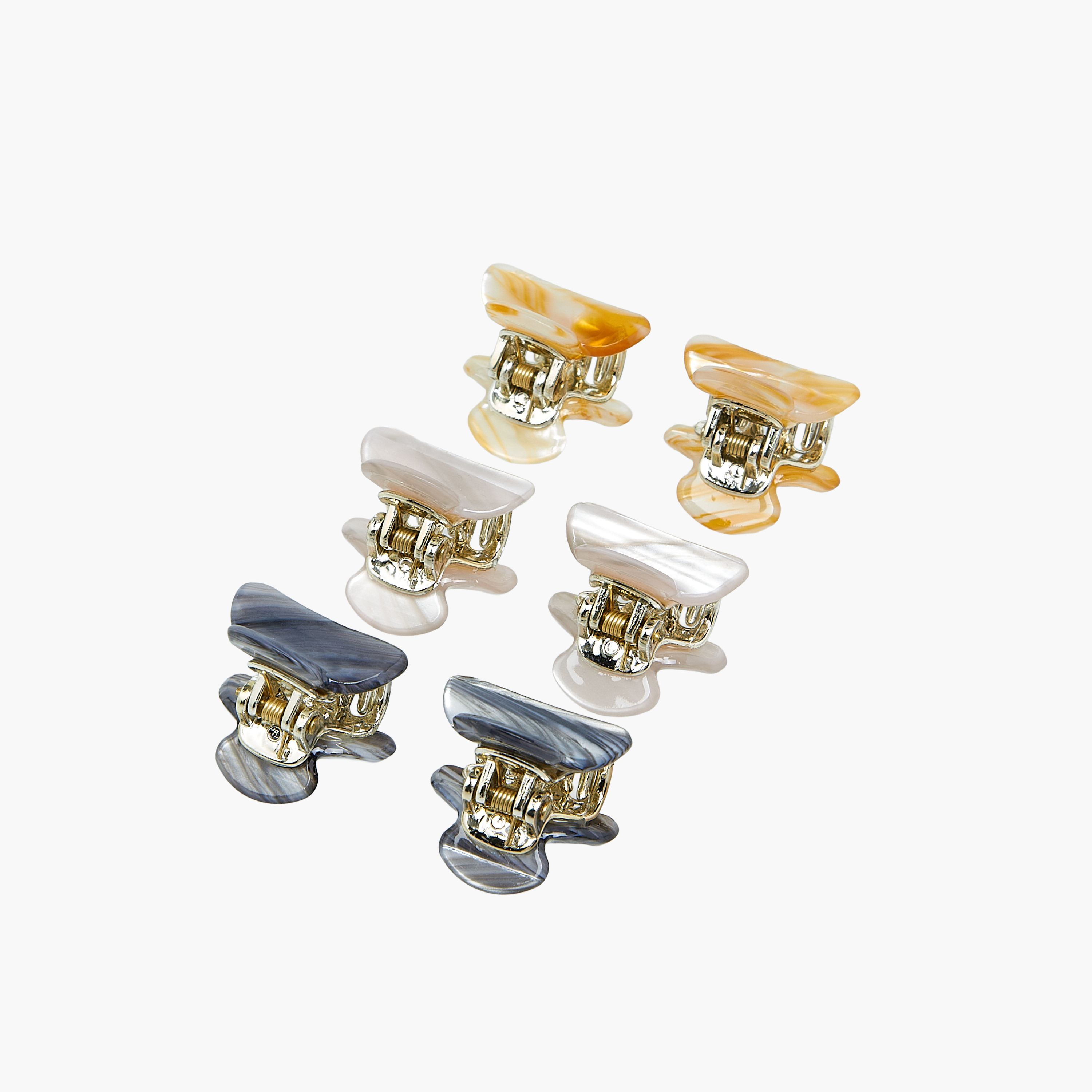 Pack of 6 Hair Clamps with Marble Print-women-hairaccessories-clamps-image-6
