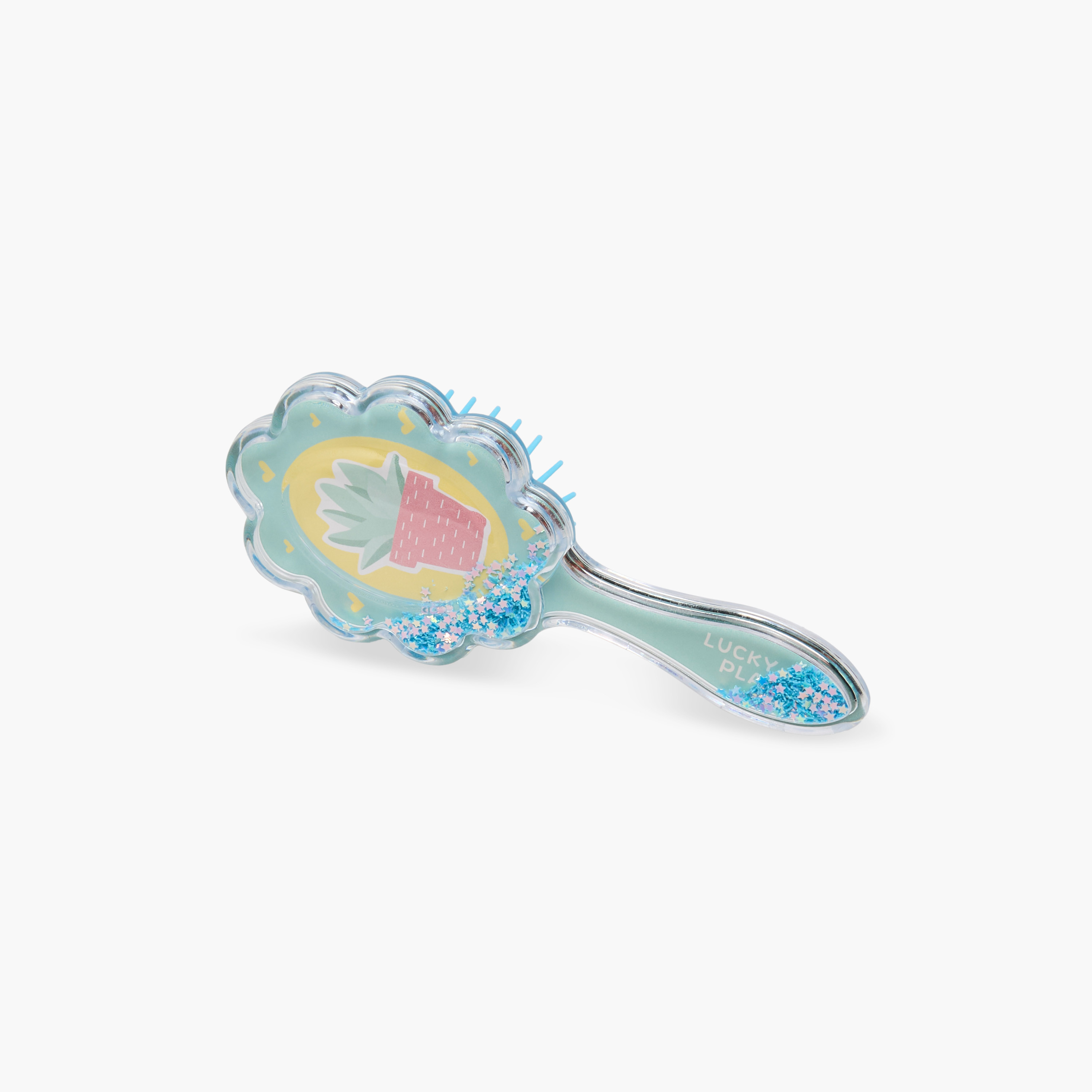 Hairbrush with Glitter and Flower Print-women-hairaccessories-brushesandcombs-image-1