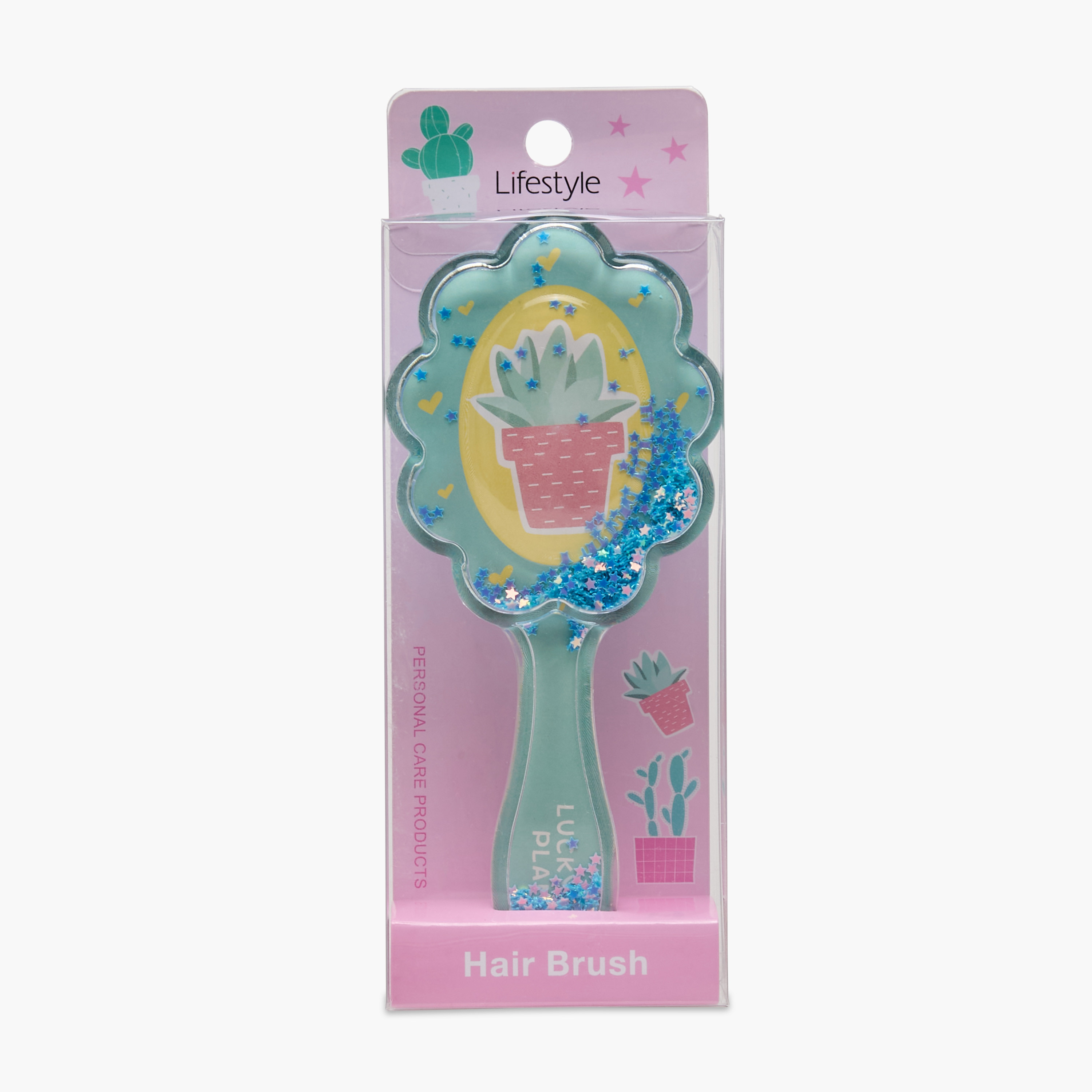 Hairbrush with Glitter and Flower Print-women-hairaccessories-brushesandcombs-image-5