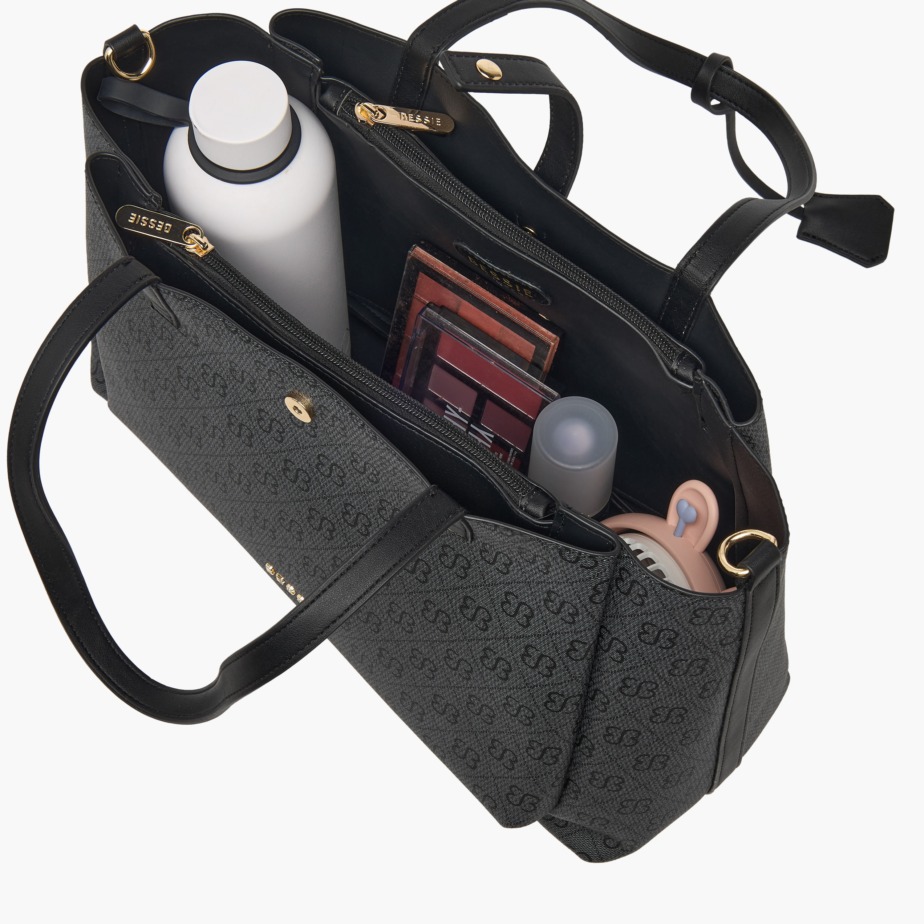 Bessie London Printed Tote Bag with Zip Closure-women-bagsandwallets-handbags-image-9