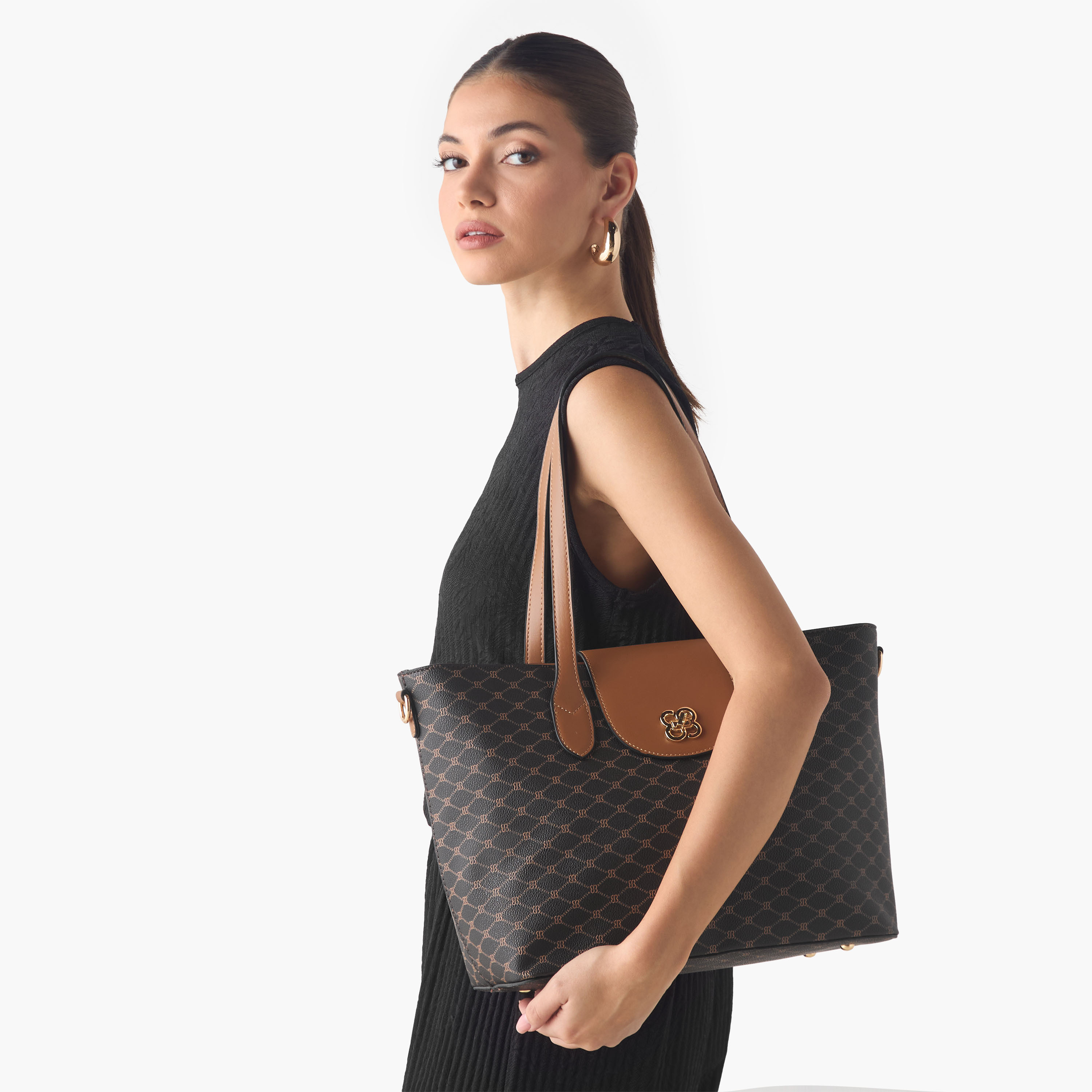 Bessie London Printed Tote Bag with Wallet-women-bagsandwallets-handbags-image-2