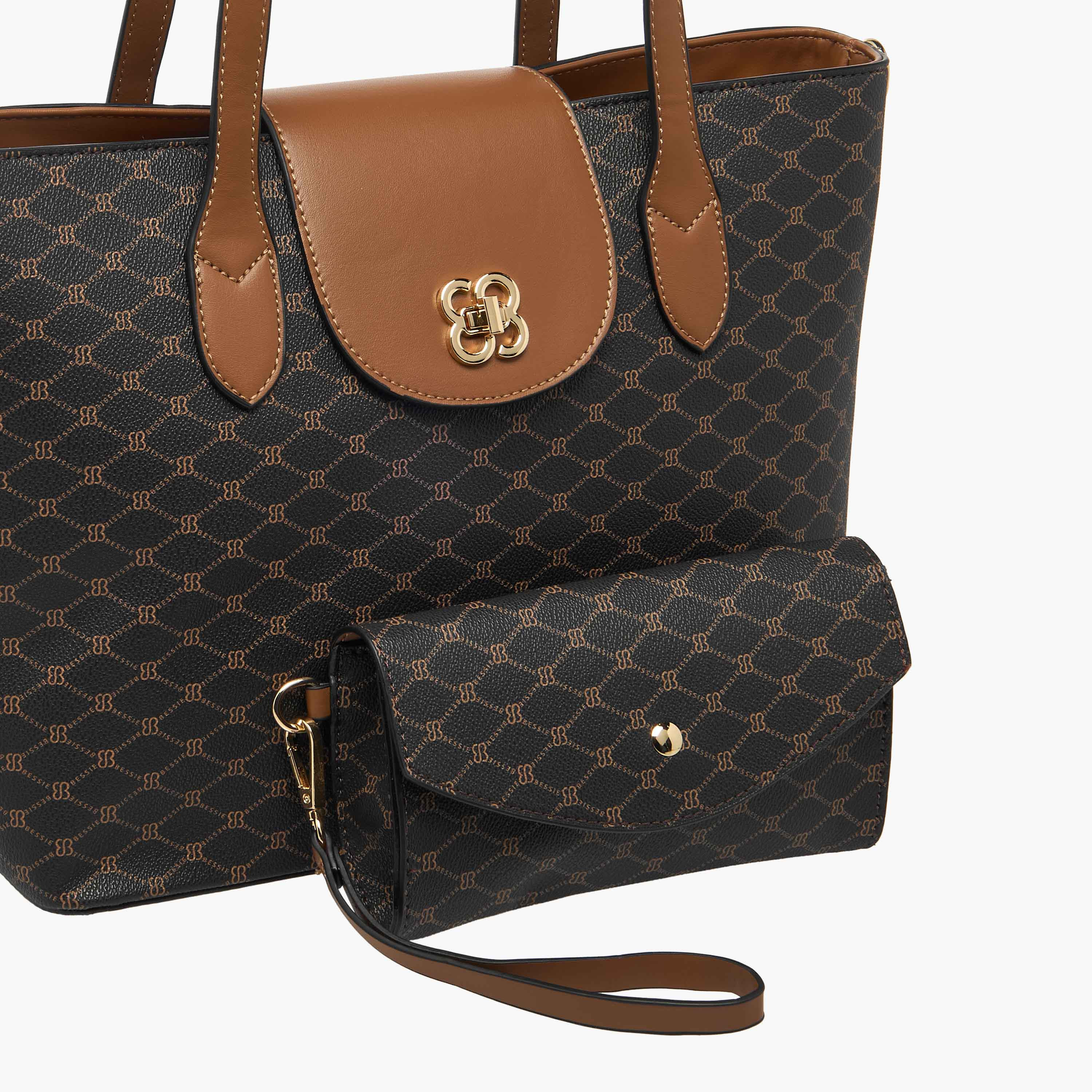 Bessie London Printed Tote Bag with Wallet-women-bagsandwallets-handbags-image-6