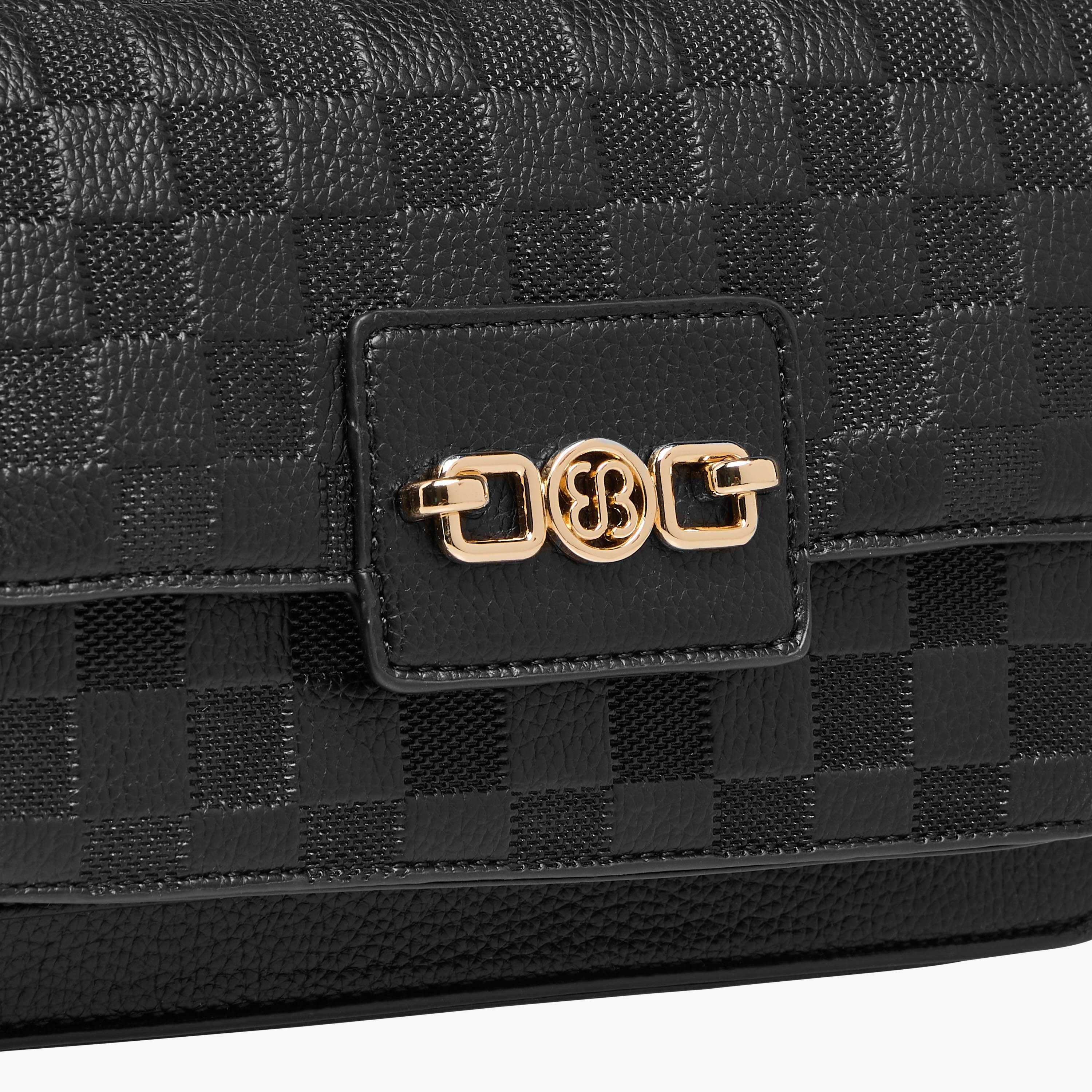Bessie London Checked Embossed Crossbody Bag with Chain Strap-women-bagsandwallets-handbags-image-5