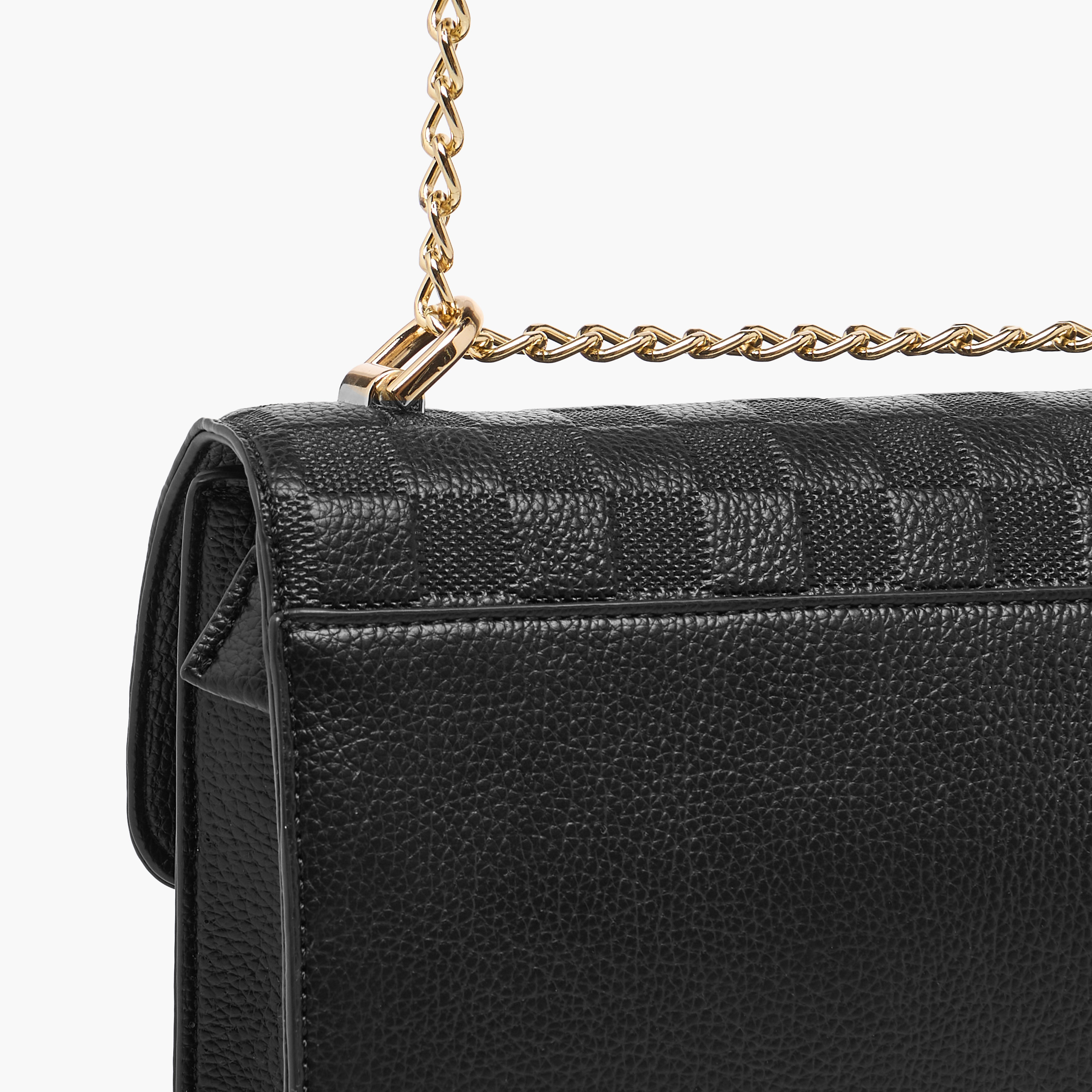 Bessie London Checked Embossed Crossbody Bag with Chain Strap-women-bagsandwallets-handbags-image-6